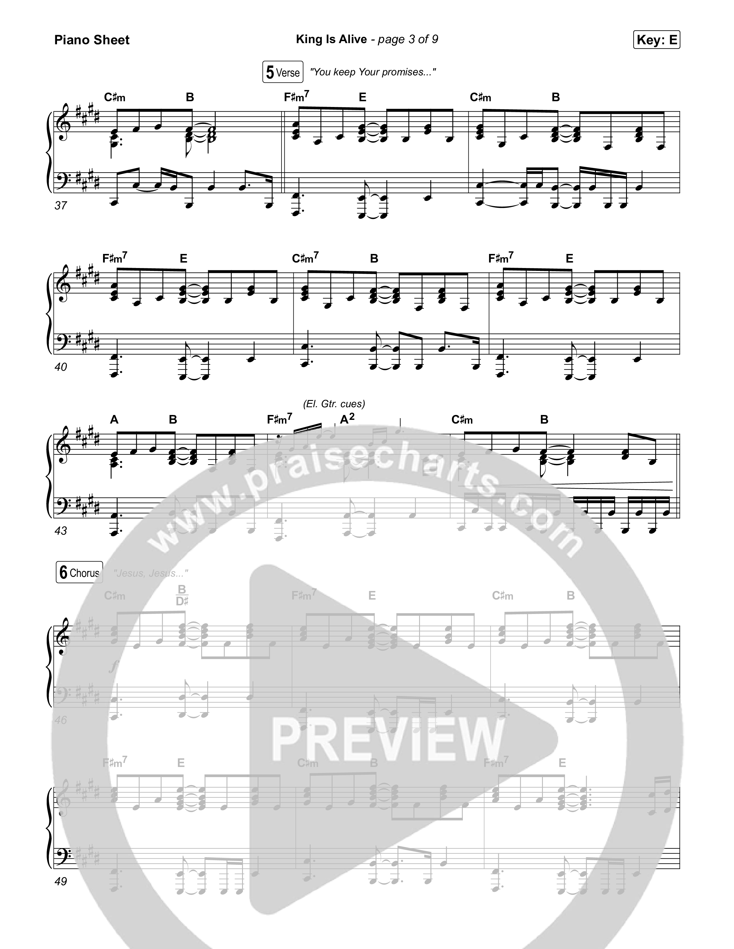 King Is Alive Piano Sheet (Transformation Worship)