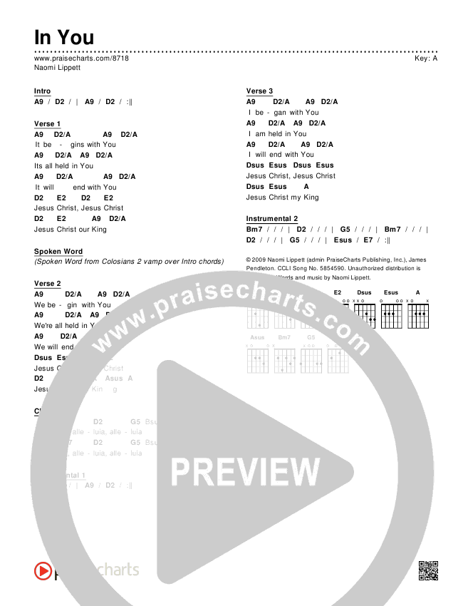 In You Chords & Lyrics (Naomi Lippett)