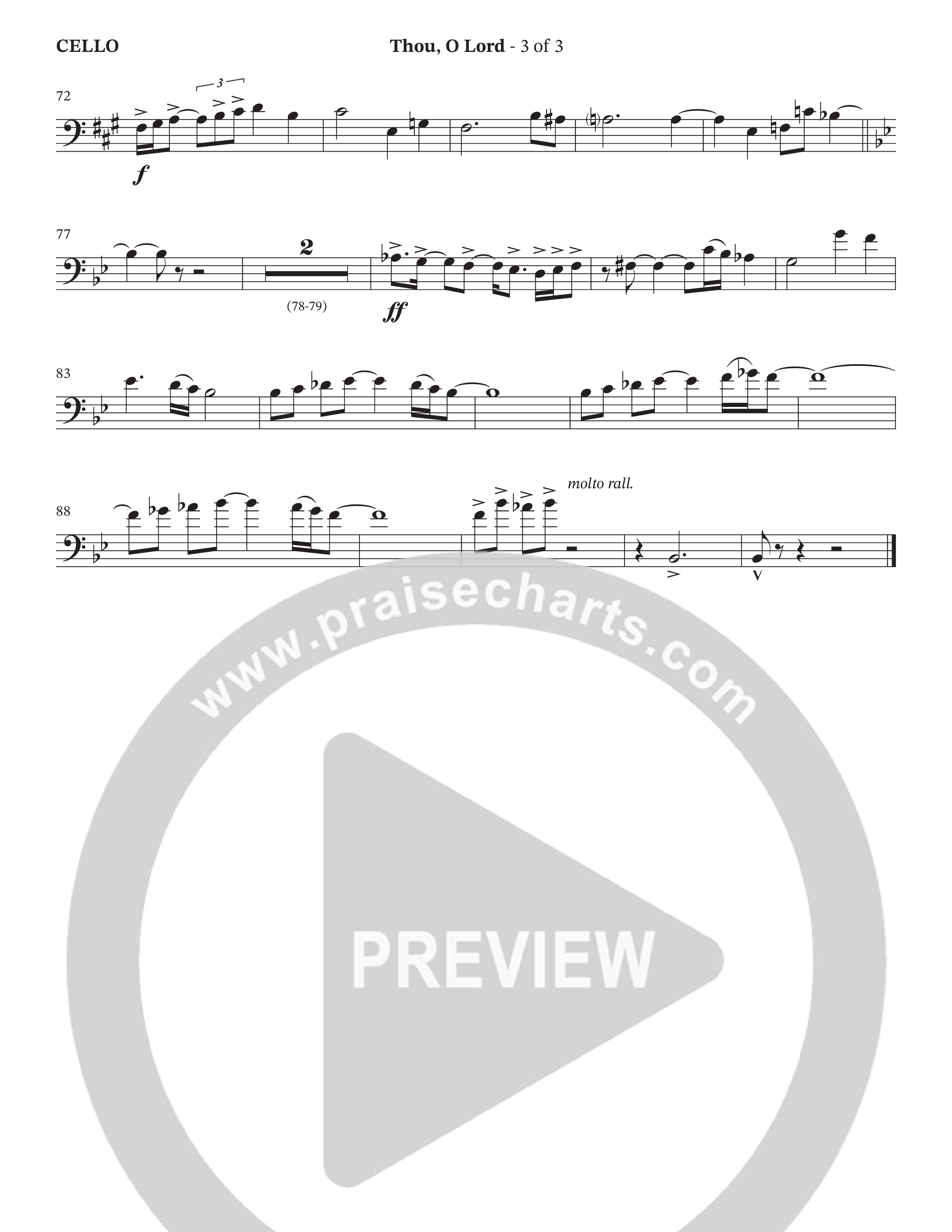 Thou O Lord (Choral Anthem SATB) Cello (The Brooklyn Tabernacle Choir / Arr. Carol Cymbala / Orch. Lari Goss)