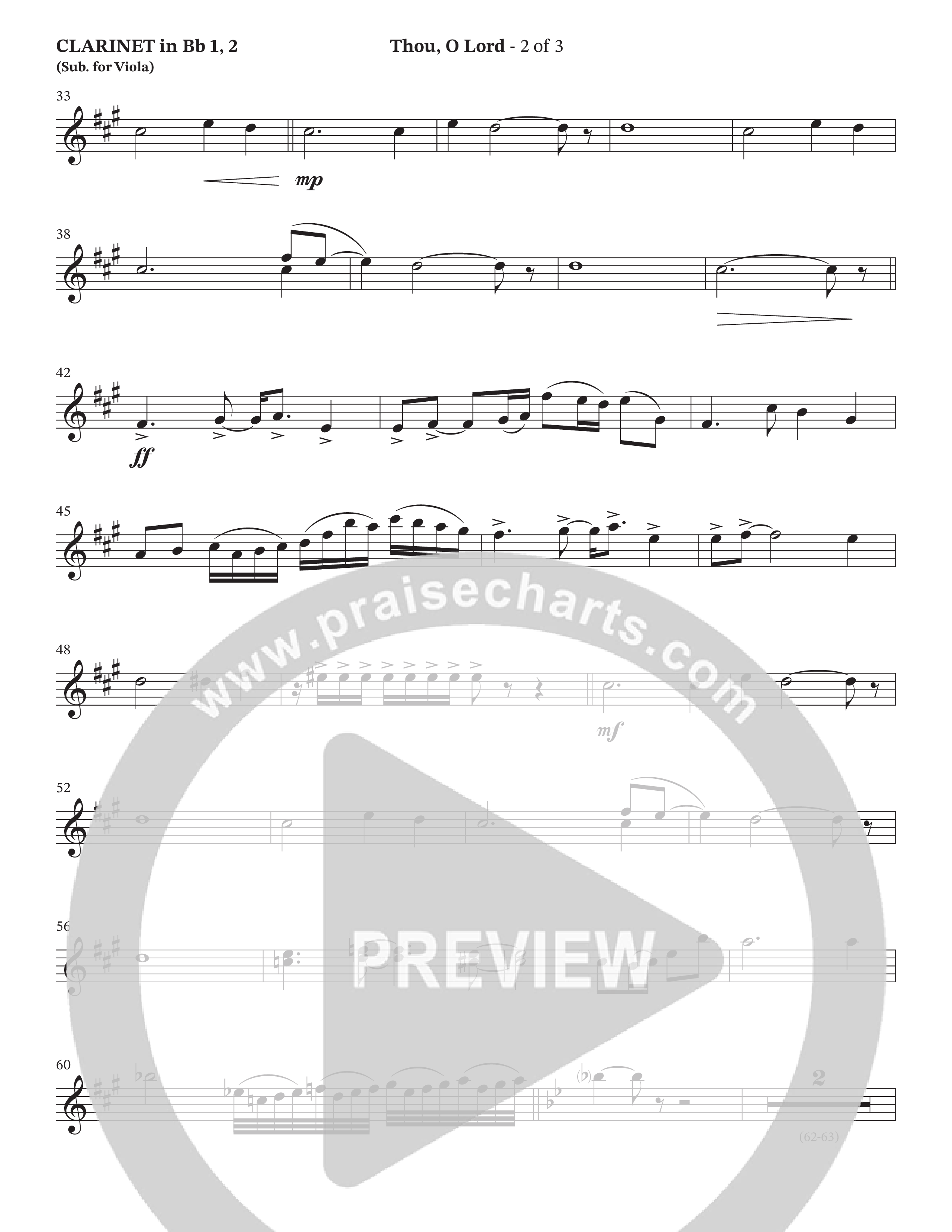 Thou O Lord (Choral Anthem SATB) Clarinet 1/2 (The Brooklyn Tabernacle Choir / Arr. Carol Cymbala / Orch. Lari Goss)