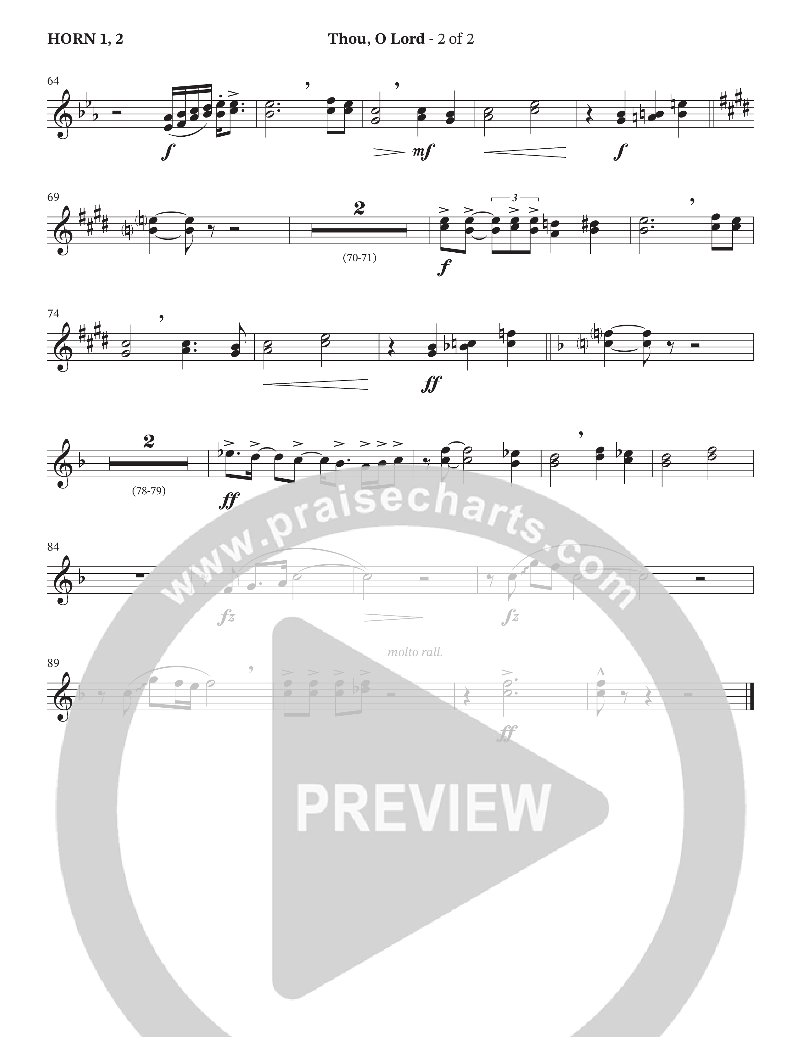 Thou O Lord (Choral Anthem SATB) French Horn 1/2 (The Brooklyn Tabernacle Choir / Arr. Carol Cymbala / Orch. Lari Goss)
