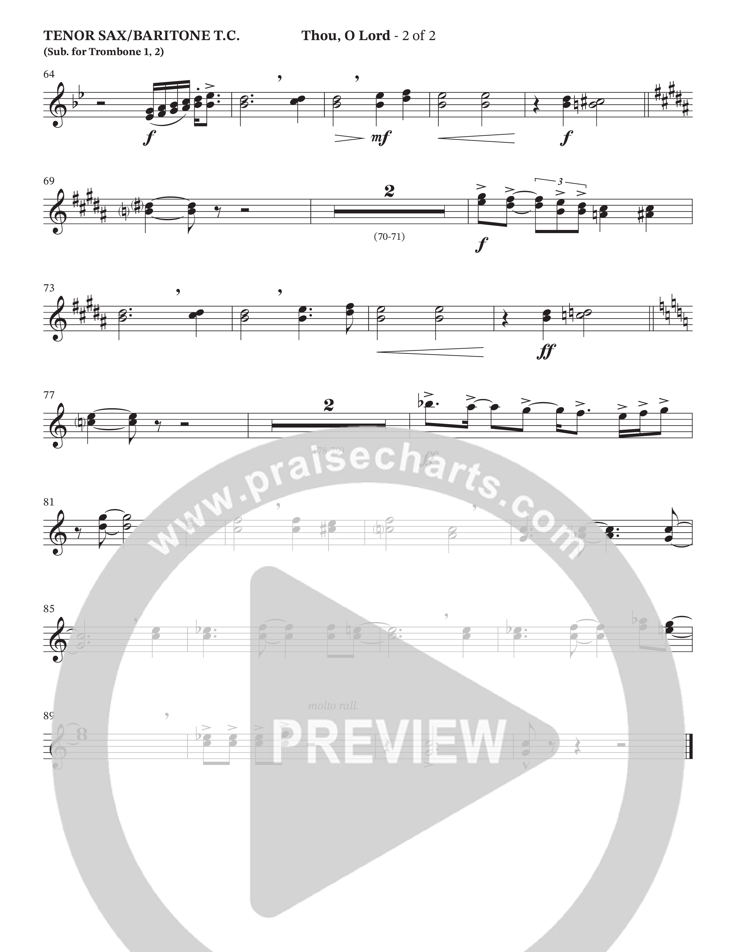 Thou O Lord (Choral Anthem SATB) Tenor Sax/Baritone T.C. (The Brooklyn Tabernacle Choir / Arr. Carol Cymbala / Orch. Lari Goss)