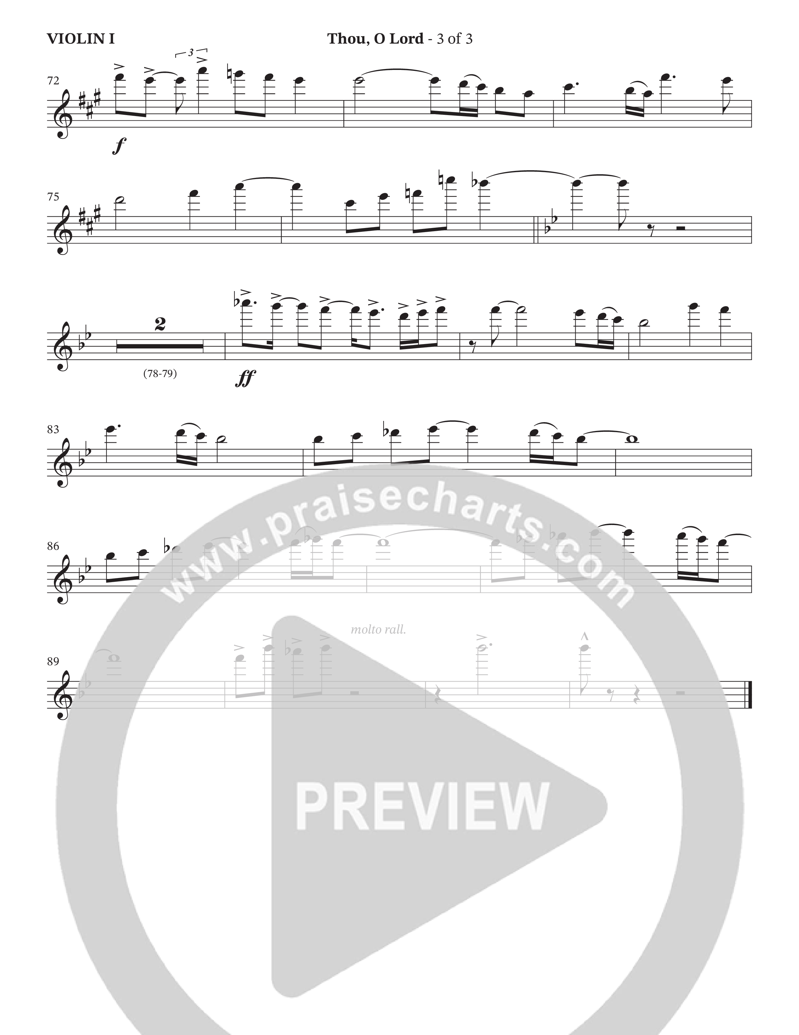 Thou O Lord (Choral Anthem SATB) Violin 1 (The Brooklyn Tabernacle Choir / Arr. Carol Cymbala / Orch. Lari Goss)