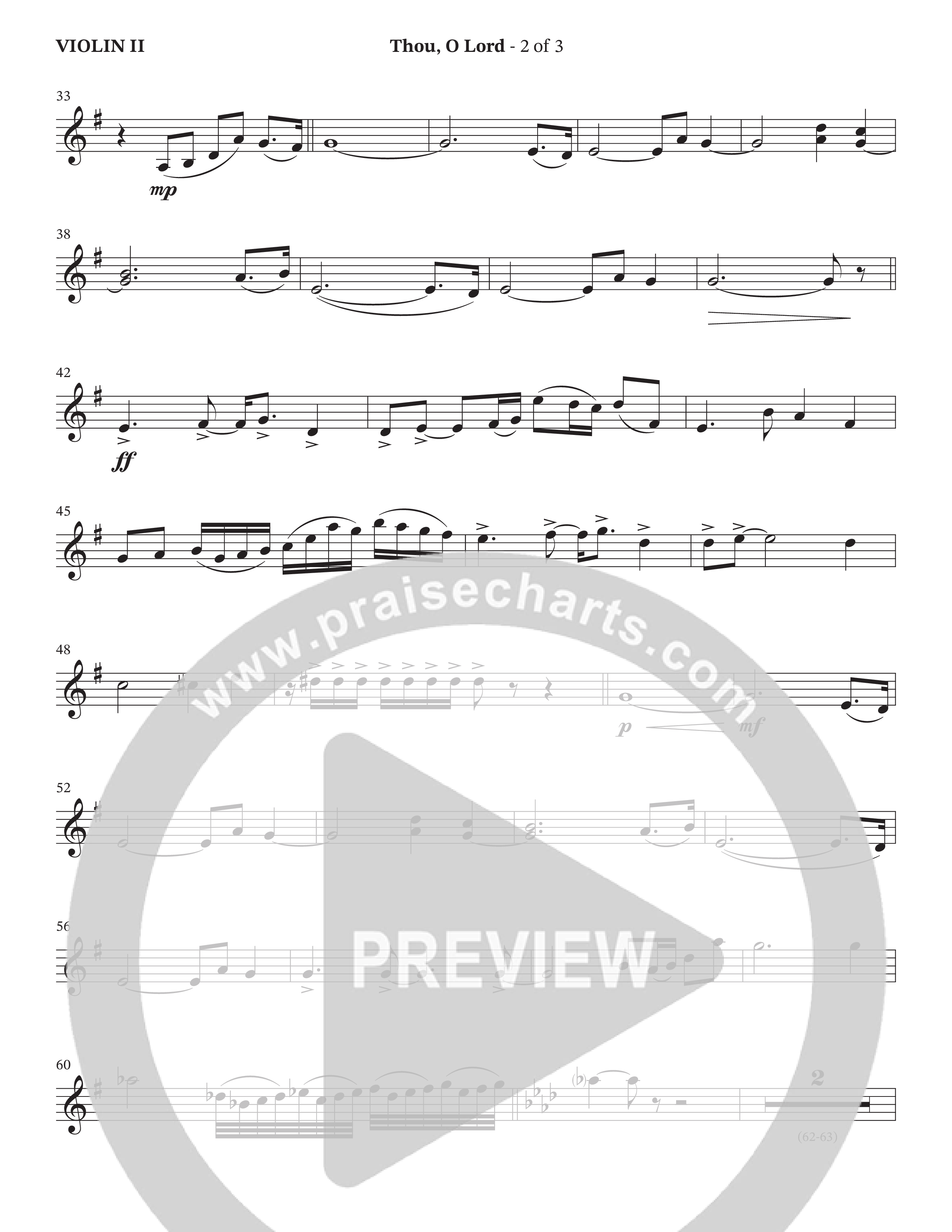 Thou O Lord (Choral Anthem SATB) Violin 2 (The Brooklyn Tabernacle Choir / Arr. Carol Cymbala / Orch. Lari Goss)