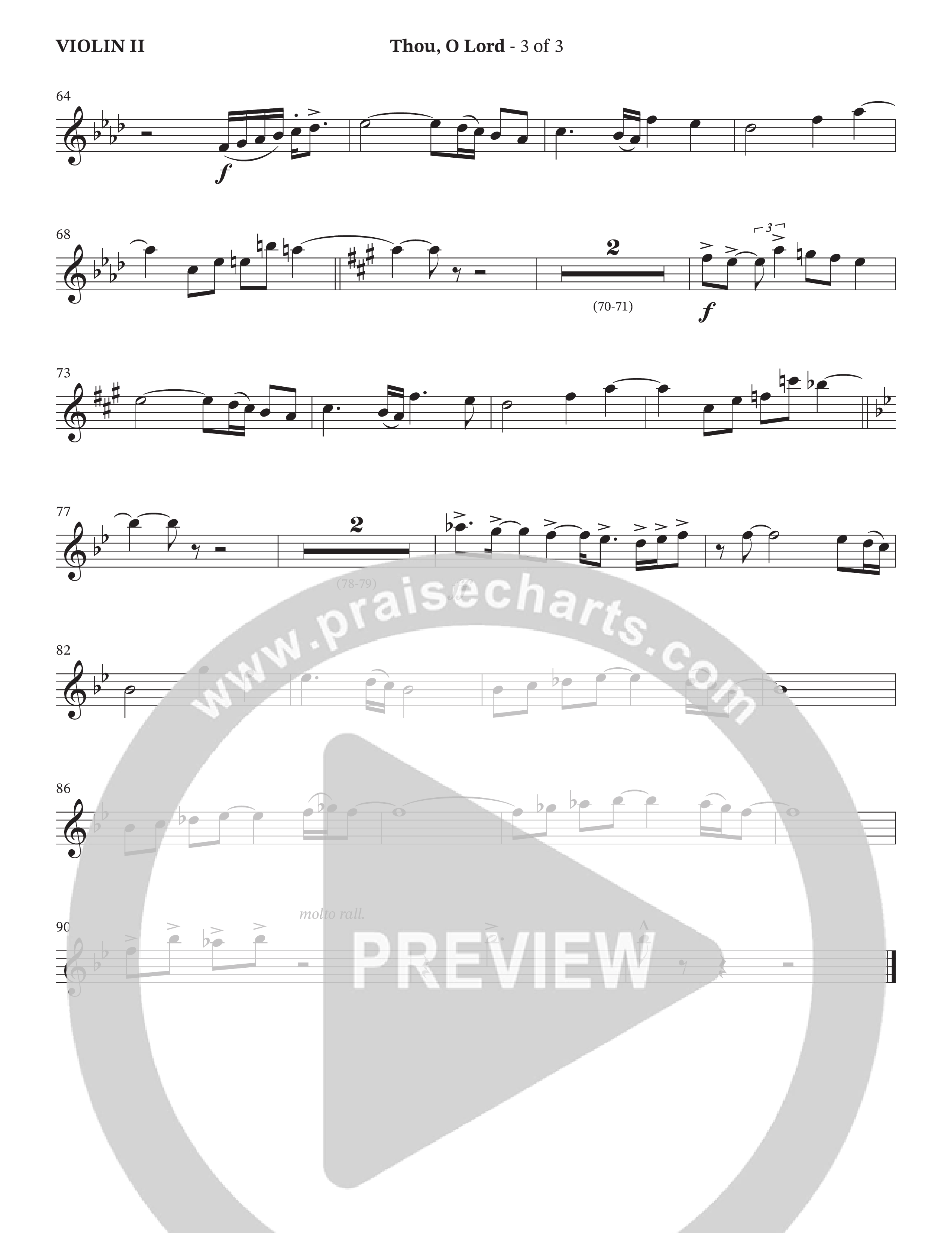 Thou O Lord (Choral Anthem SATB) Violin 2 (The Brooklyn Tabernacle Choir / Arr. Carol Cymbala / Orch. Lari Goss)