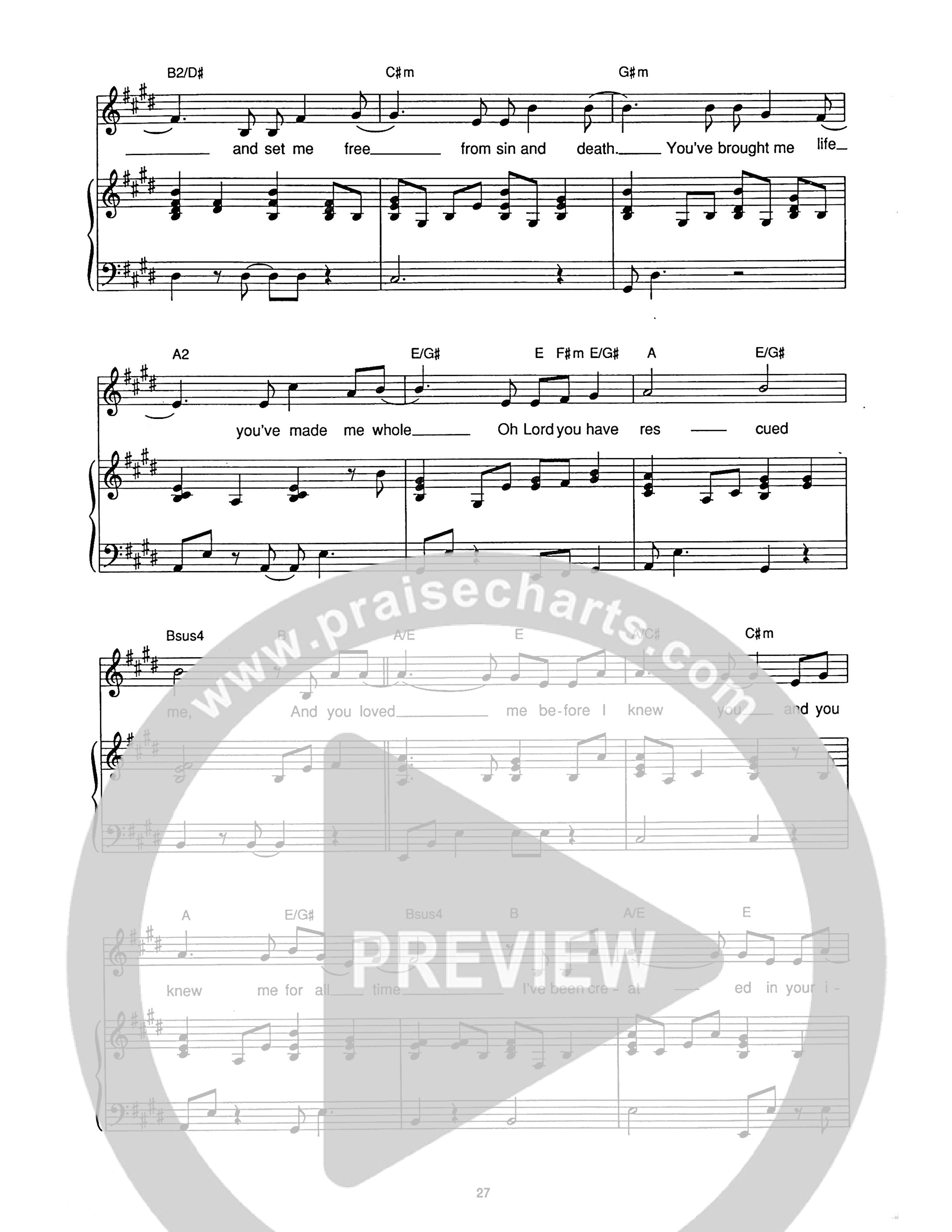 You Rescued Me Piano/Melody (Hillsong Worship)