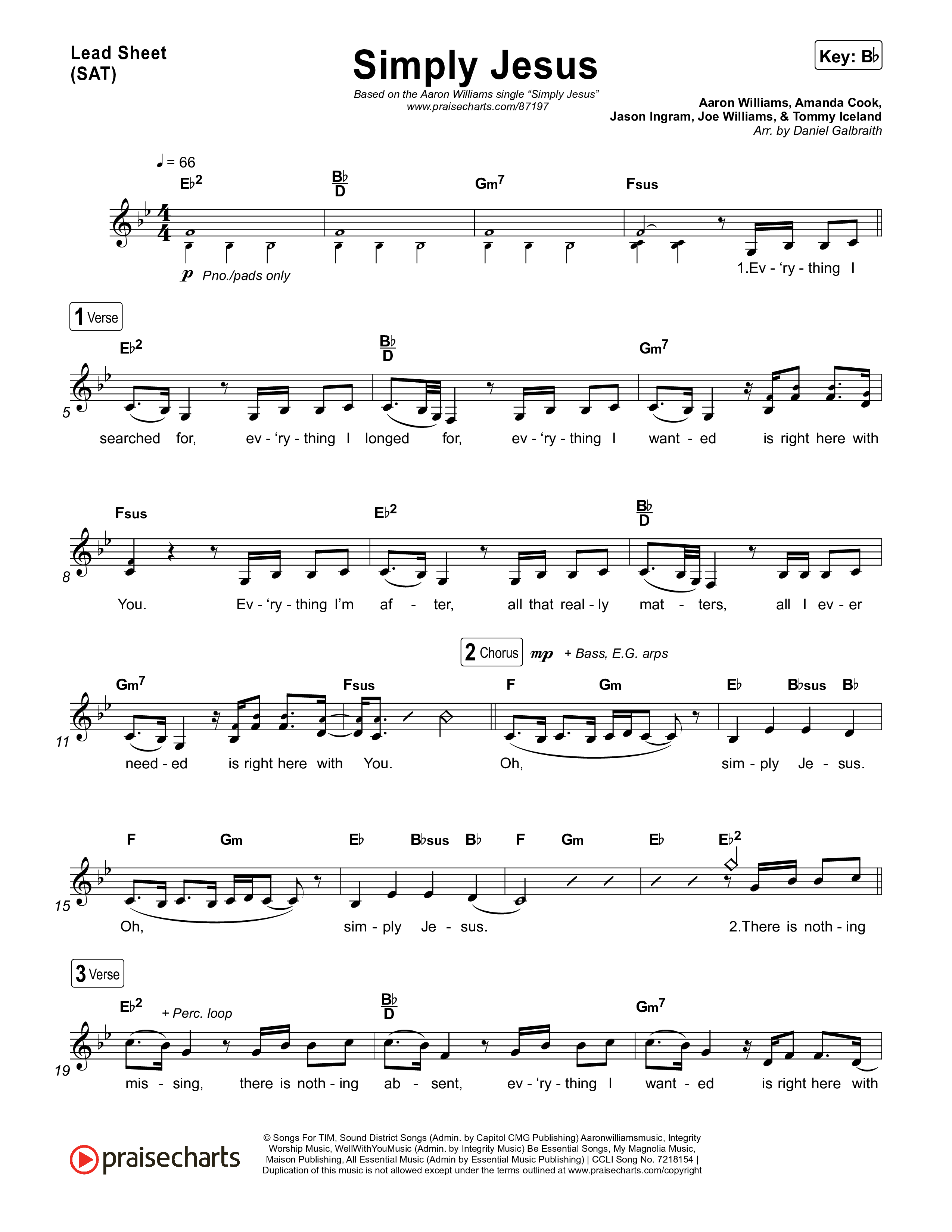 Simply Jesus Lead Sheet (SAT) (Aaron Williams)