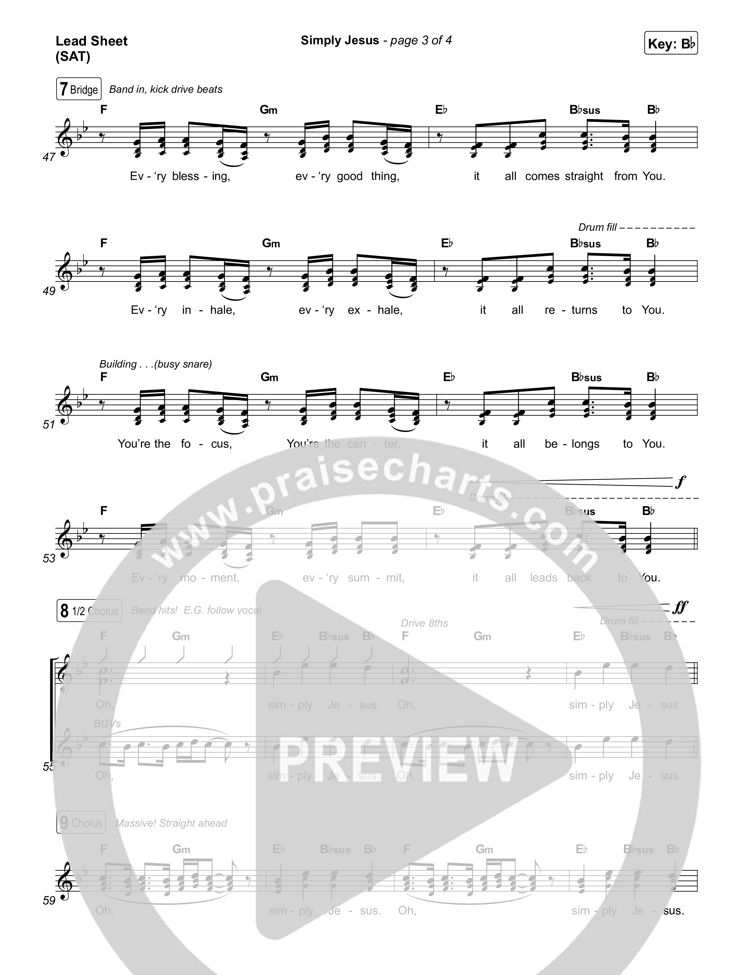 Simply Jesus Lead Sheet (SAT) (Aaron Williams)