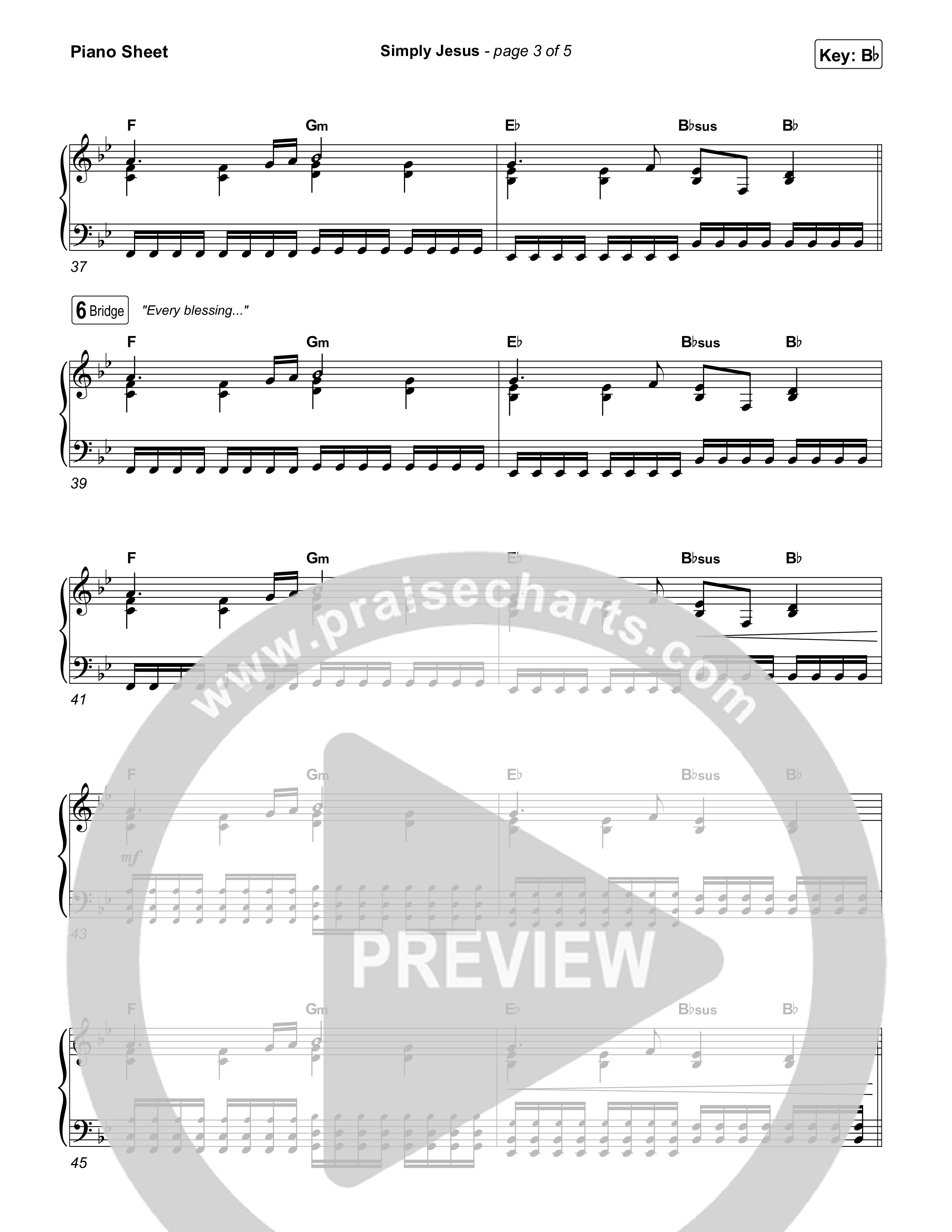 Simply Jesus Piano Sheet (Aaron Williams)