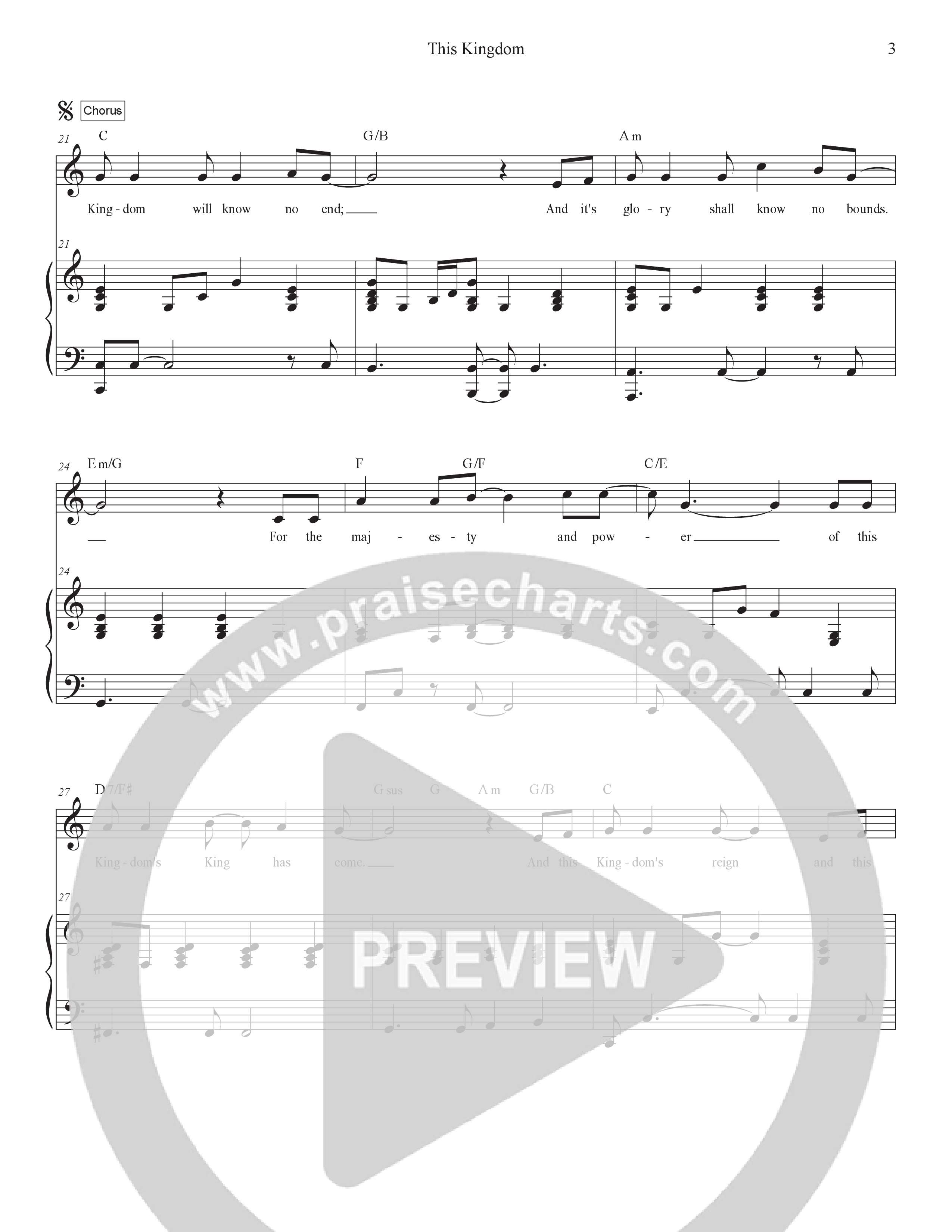 This Kingdom Piano/Melody (Hillsong Worship)