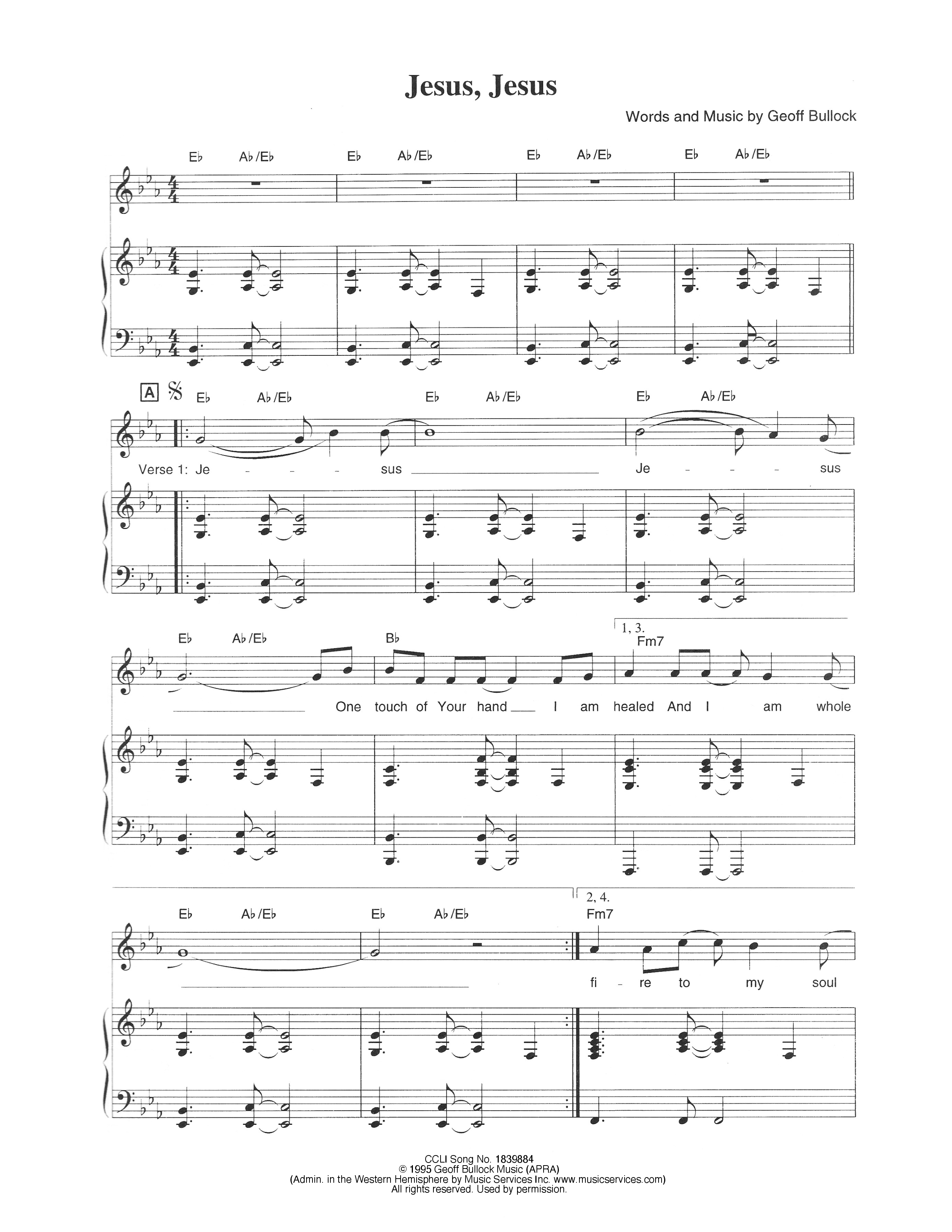 Jesus Jesus Piano/Melody (Hillsong Worship)