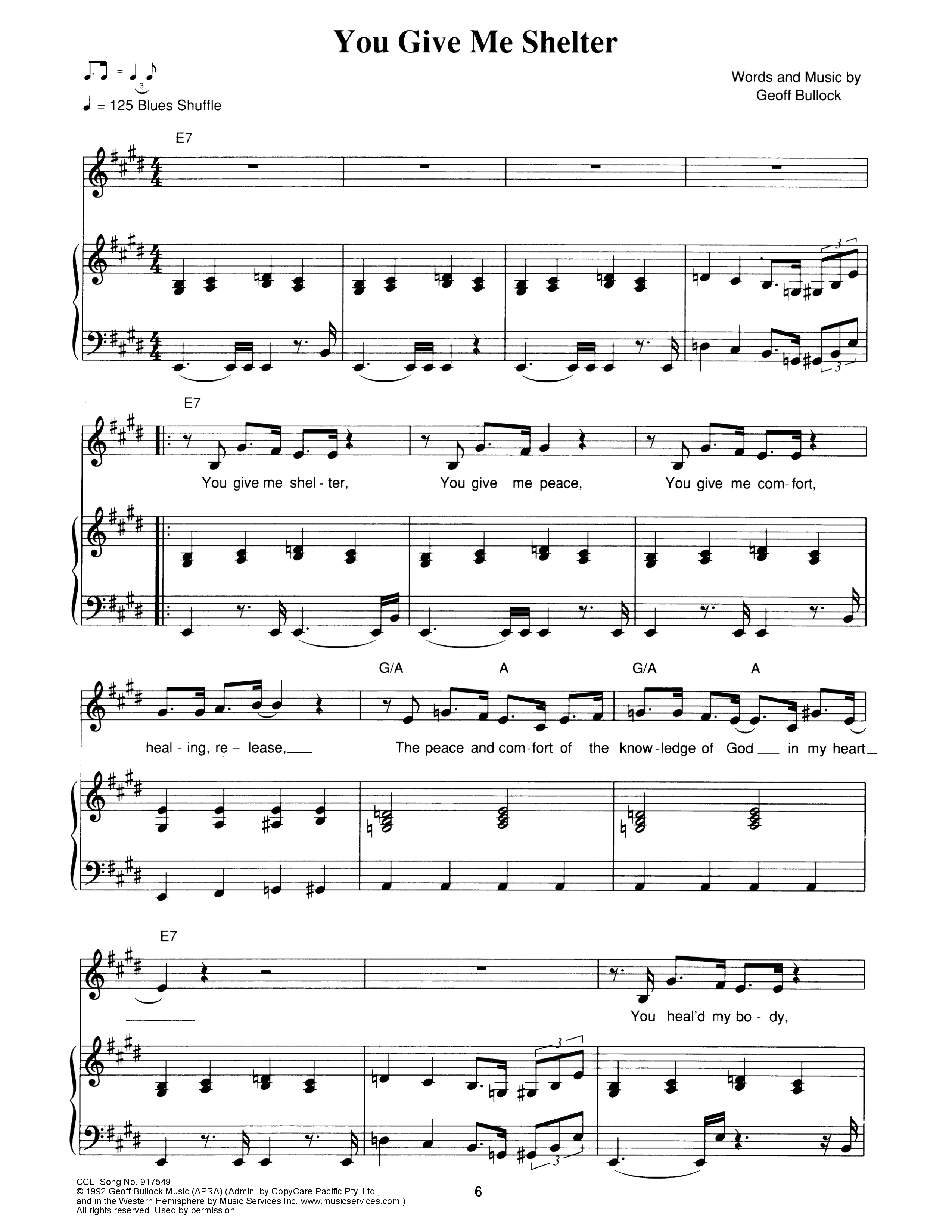 Shelter Piano/Melody (Hillsong Worship)