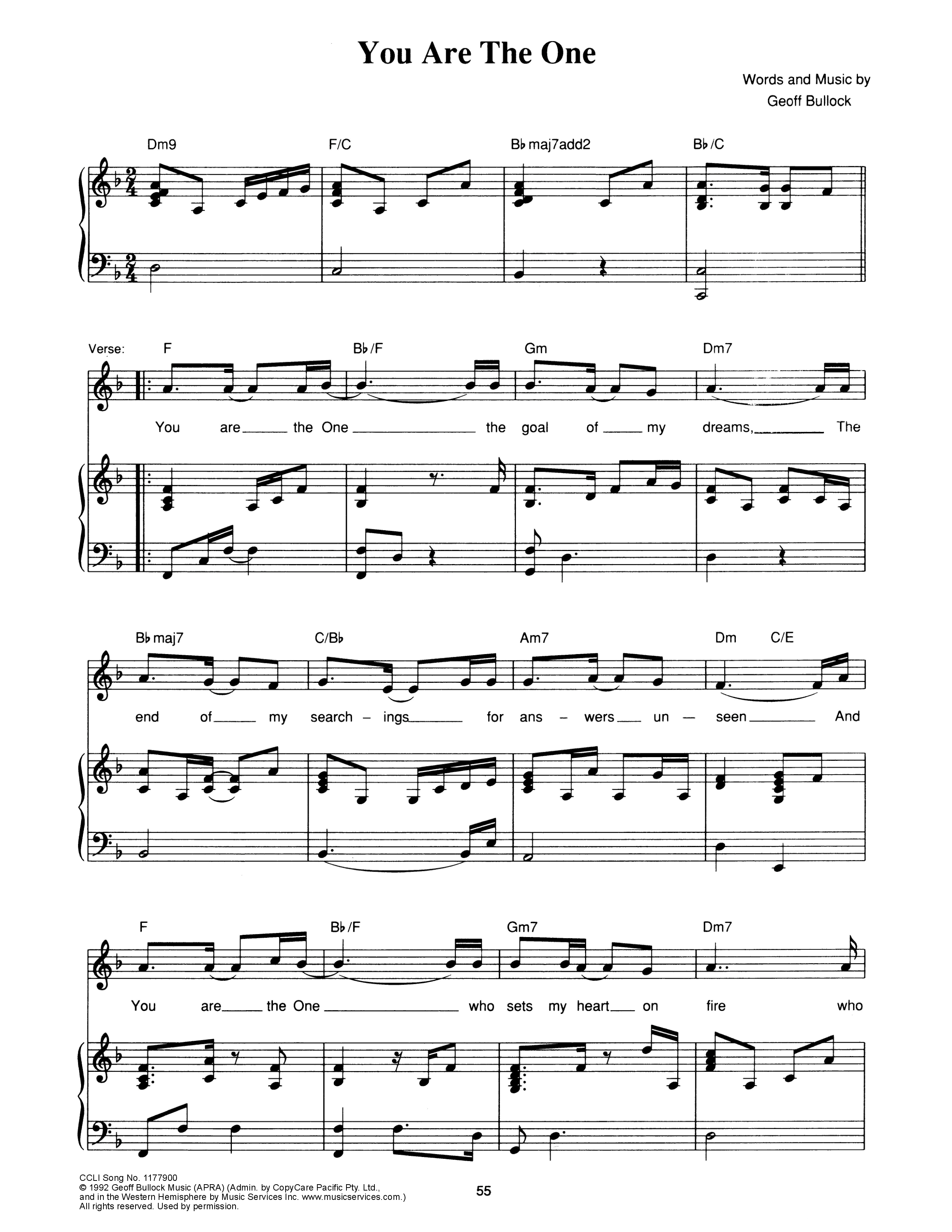 You Are The One Piano/Melody (Hillsong Worship)