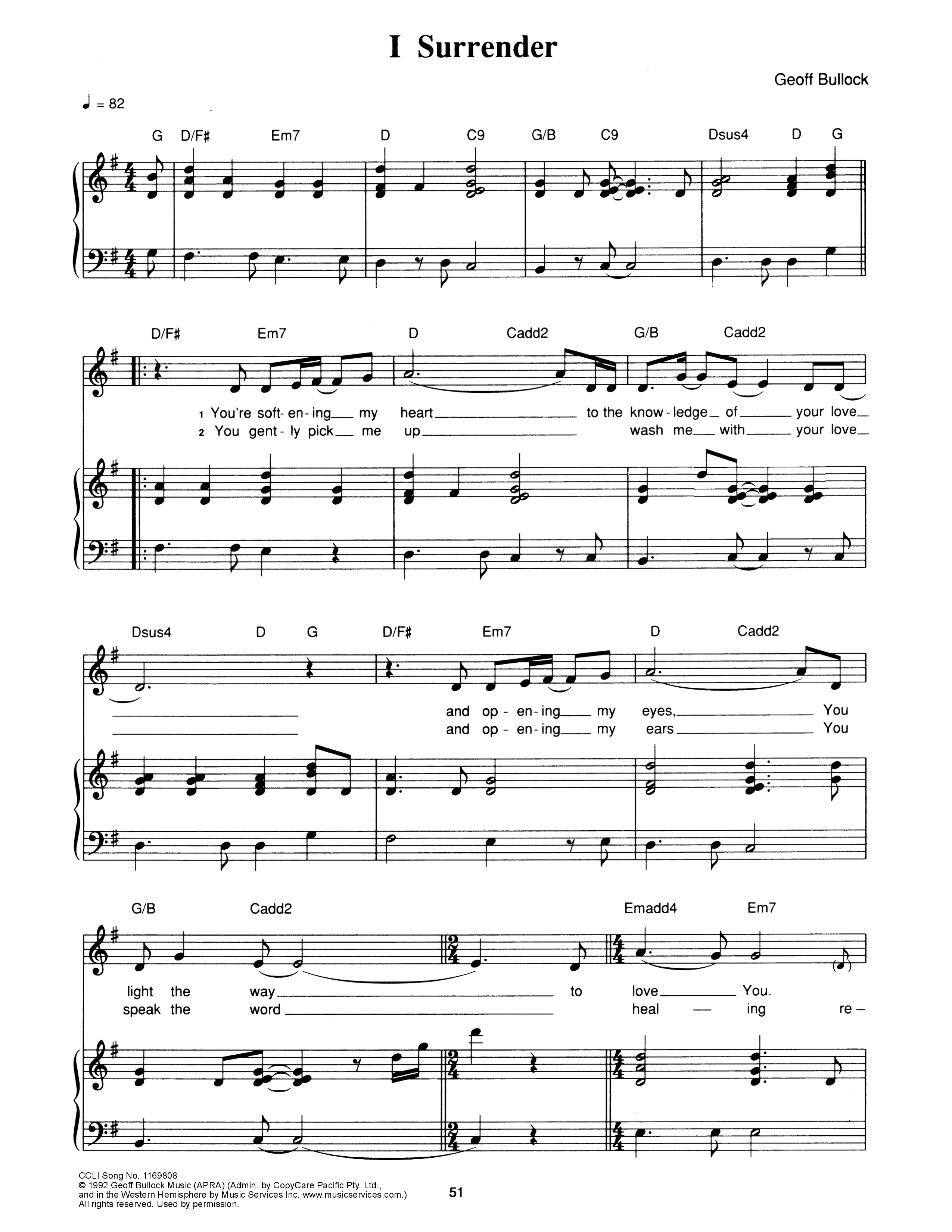 I Surrender Piano/Melody (Hillsong Worship)