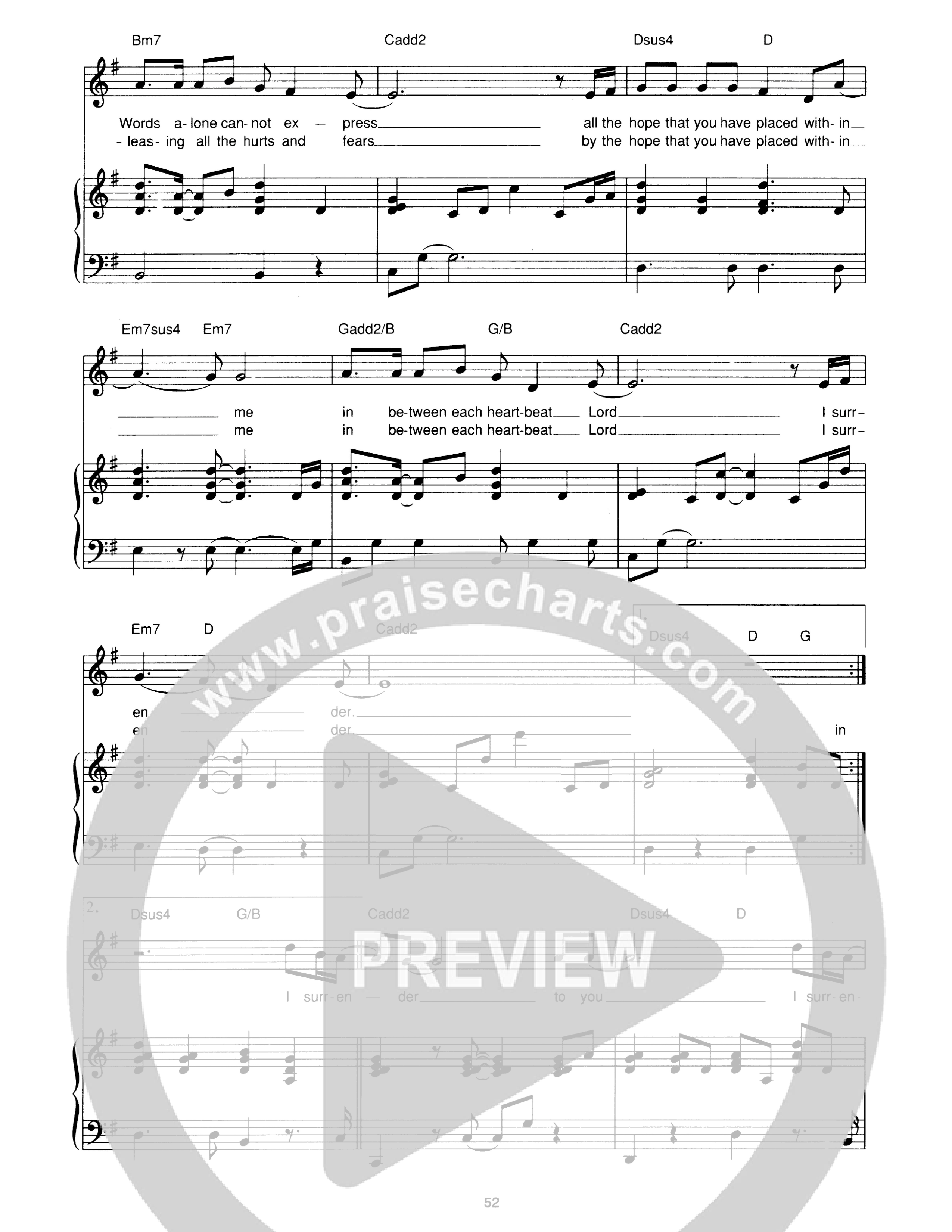 I Surrender Piano/Melody (Hillsong Worship)