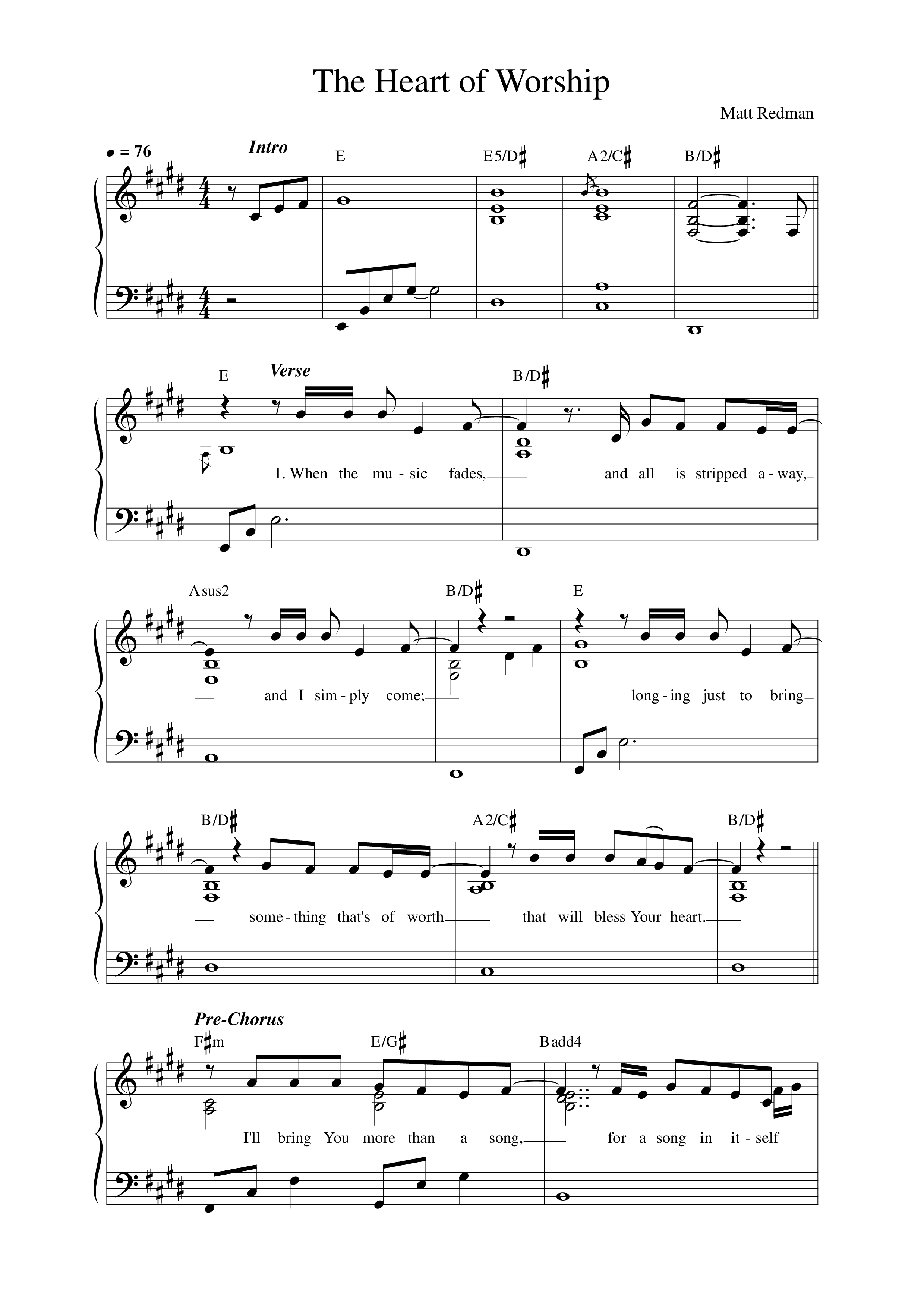 The Heart Of Worship Lead Sheet Melody (Songs From The Soil / Ashtyn Michael)