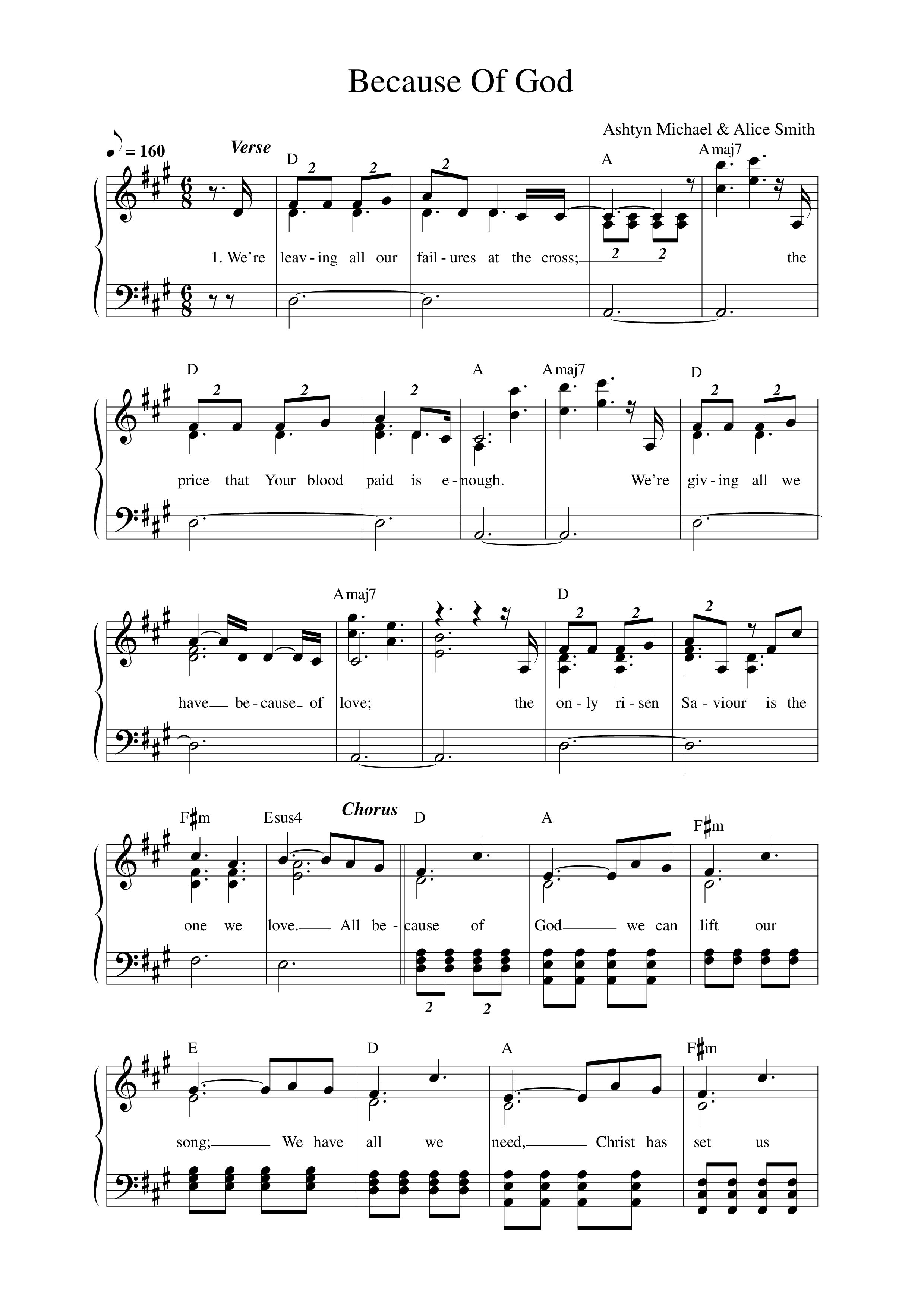Because Of God Lead Sheet Melody (Songs From The Soil / Ashtyn Michael)