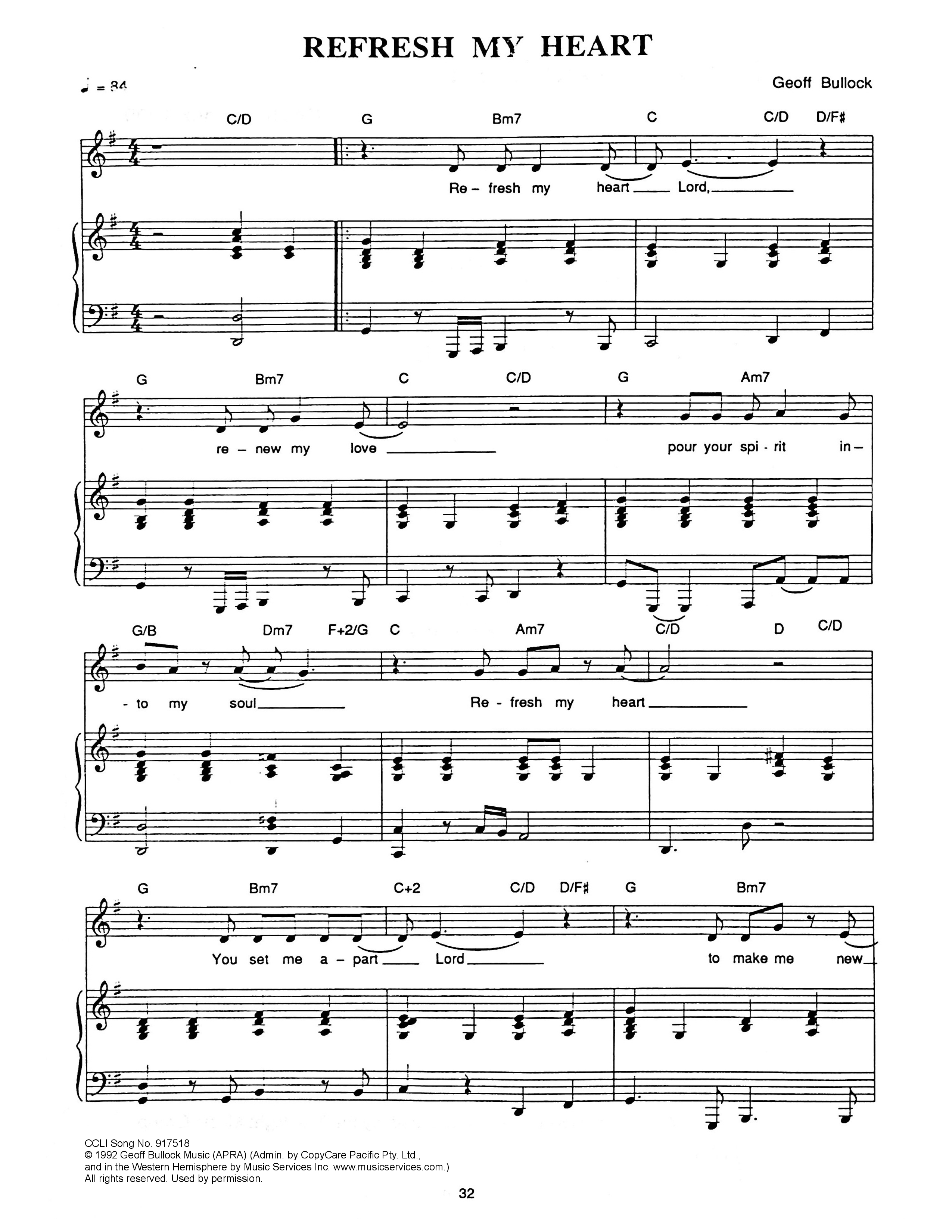 Refresh My Heart Piano/Melody (Hillsong Worship)