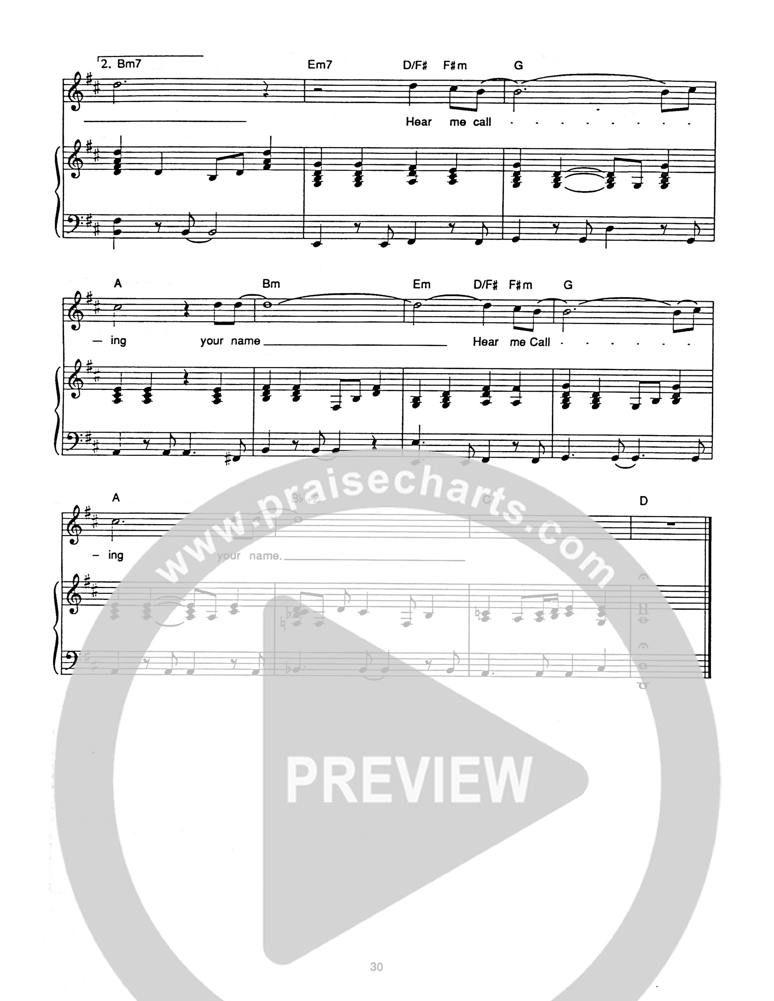 Hear Me Calling Piano/Melody (Hillsong Worship)