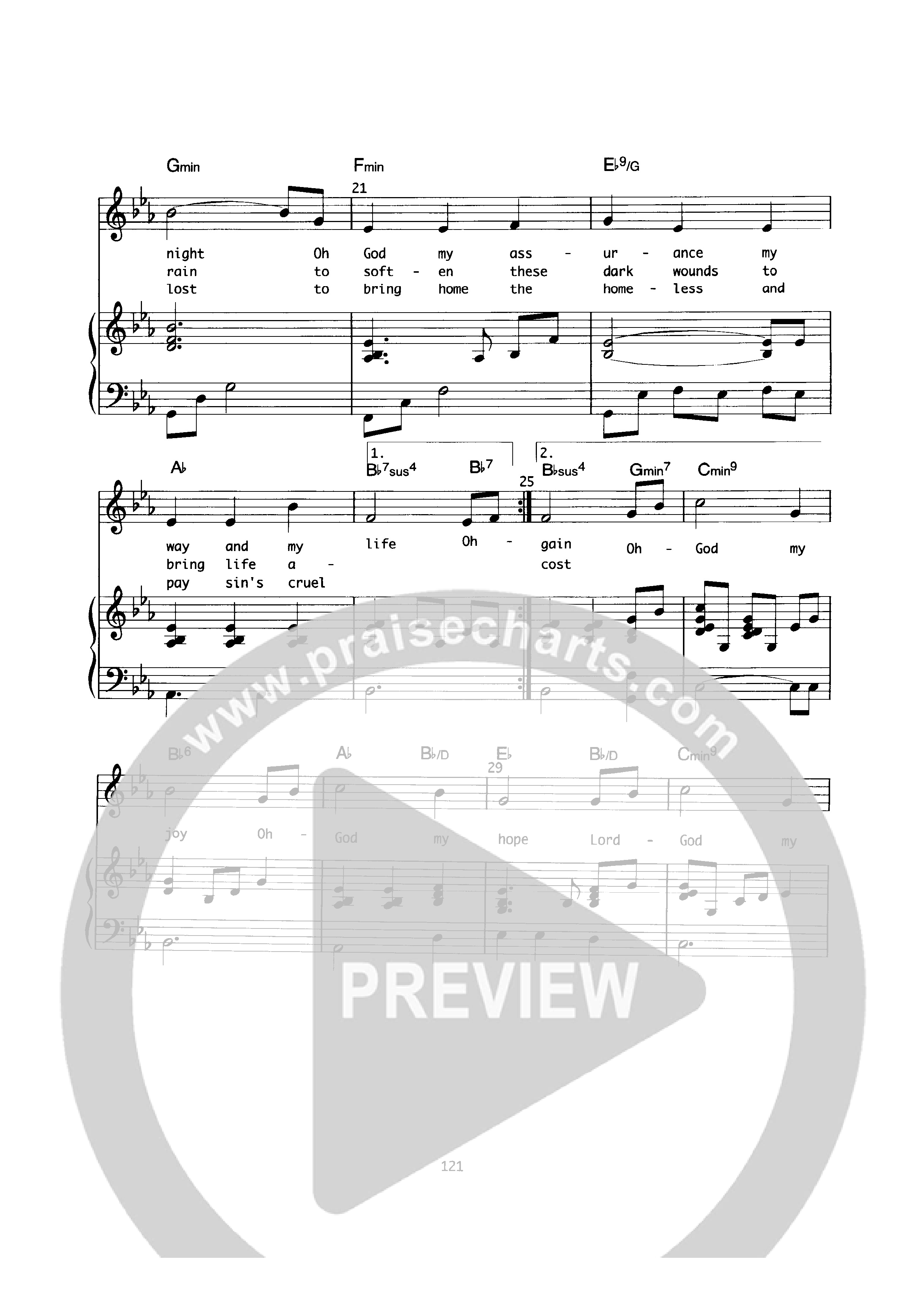 Oh God Of My Comfort Piano/Melody (Geoff Bullock)