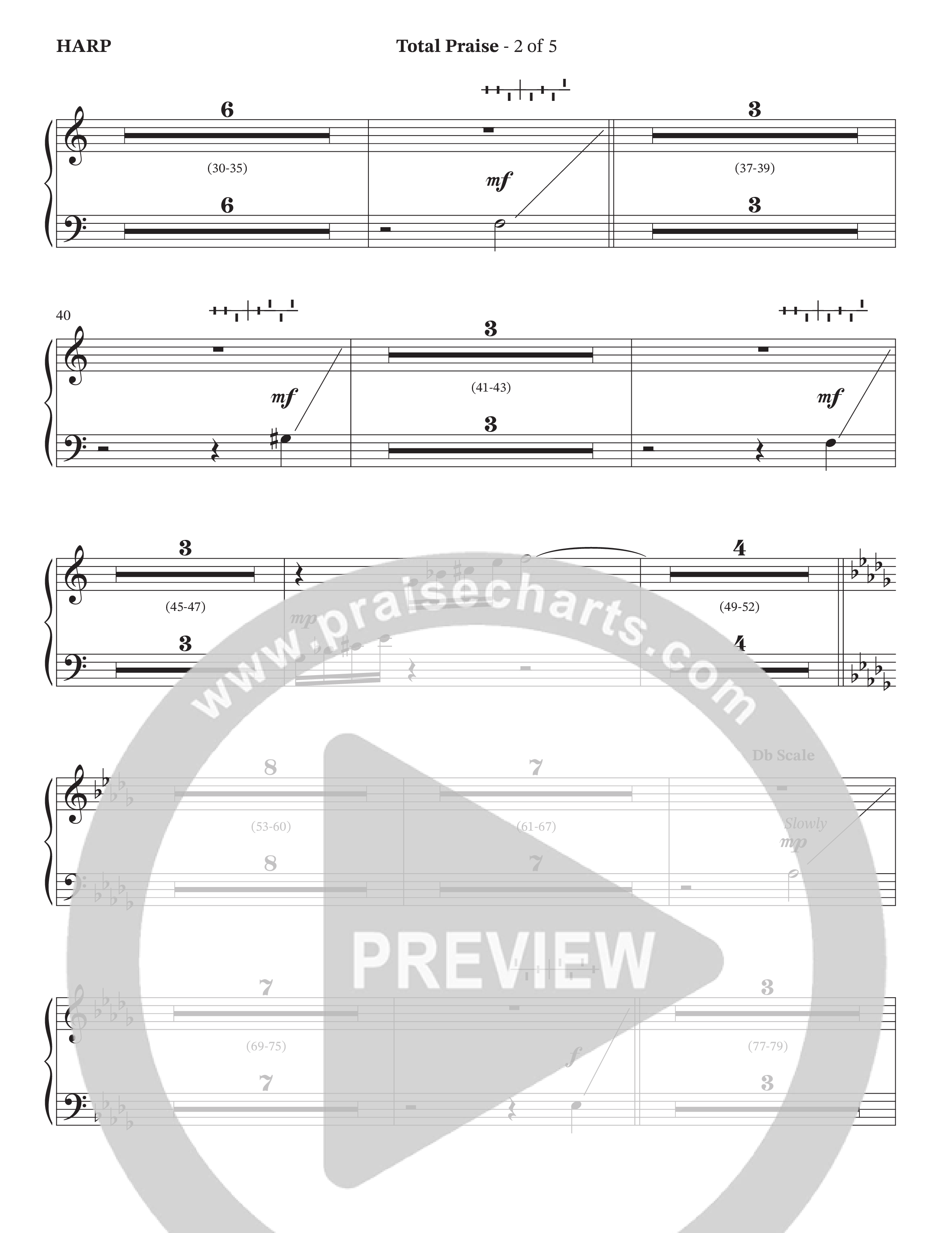 Total Praise (Choral Anthem SATB) Harp (The Brooklyn Tabernacle Choir / Arr. Carol Cymbala / Orch. Lari Goss)