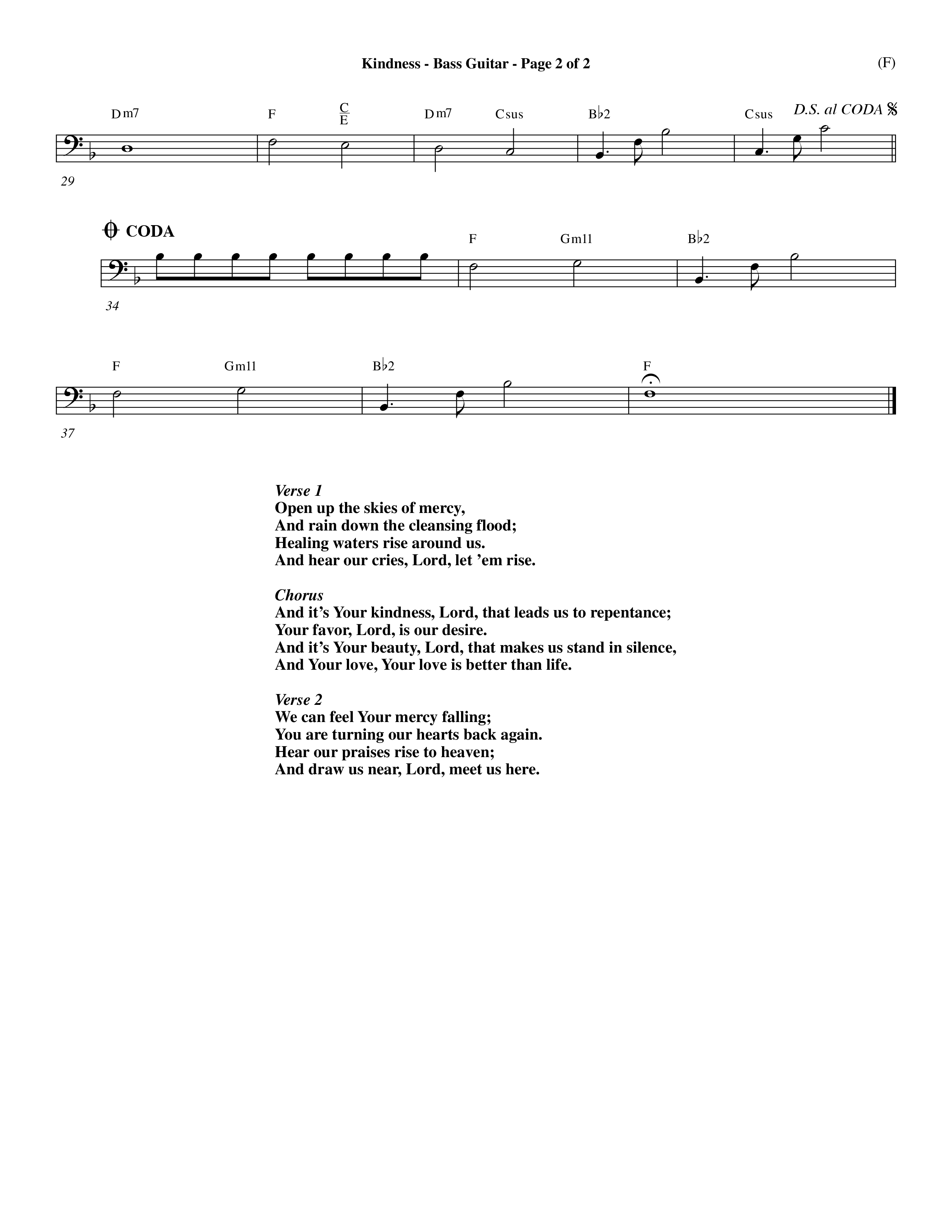 Kindness (Choral Anthem SATB) Bass Guitar (Word Music Choral / Arr. Dave Williamson)