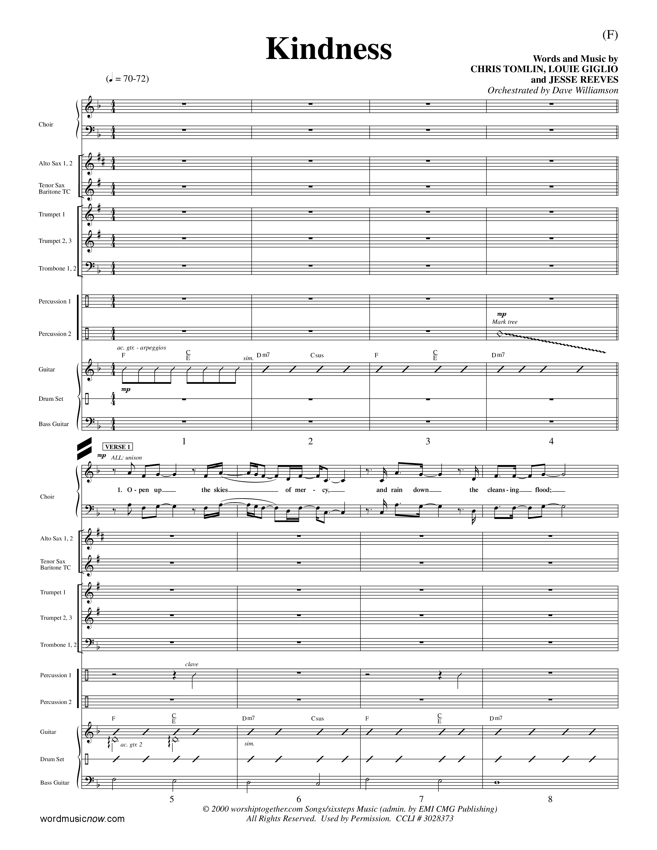 Kindness (Choral Anthem SATB) Conductor's Score (Word Music Choral / Arr. Dave Williamson)
