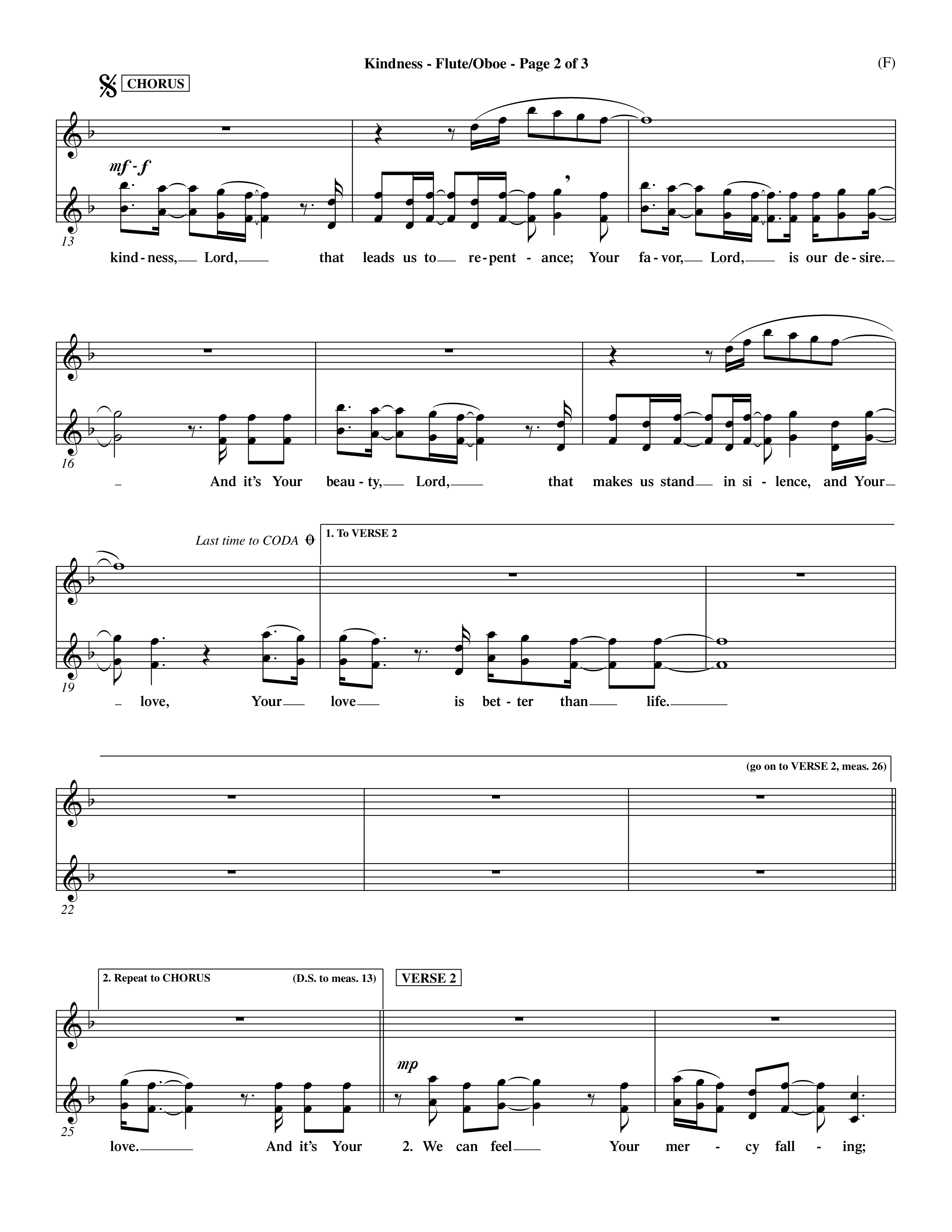 Kindness (Choral Anthem SATB) Flute/Oboe (Word Music Choral / Arr. Dave Williamson)
