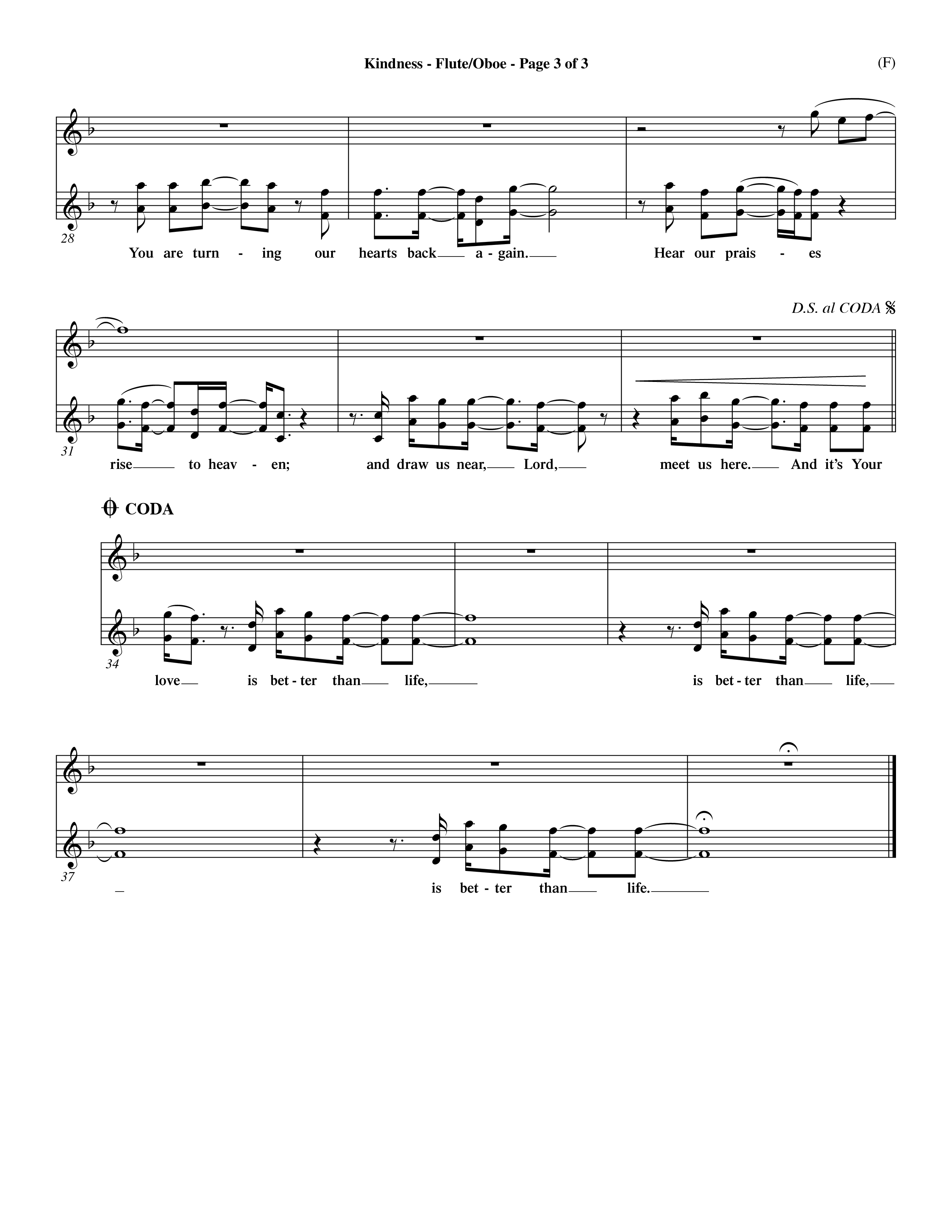 Kindness (Choral Anthem SATB) Flute/Oboe (Word Music Choral / Arr. Dave Williamson)