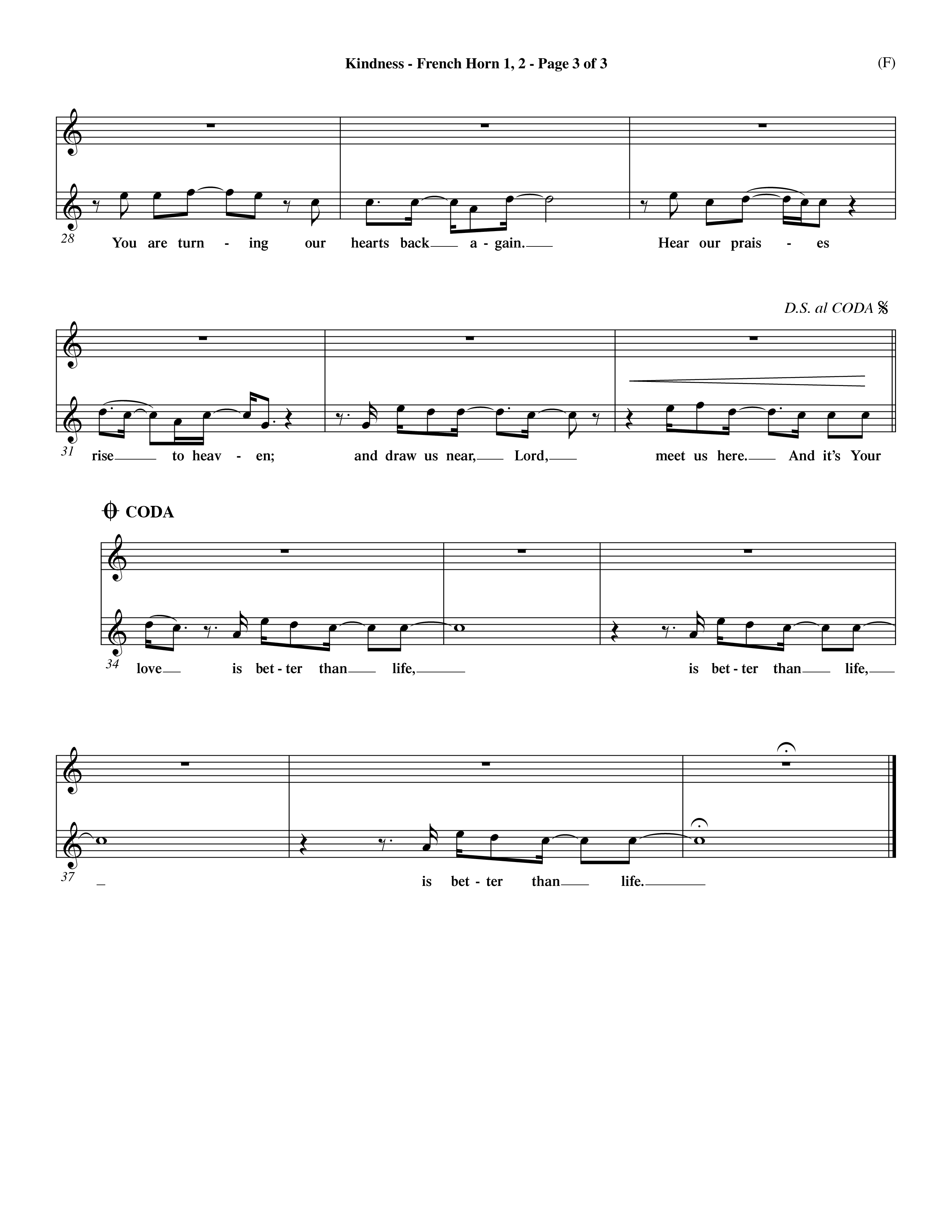 Kindness (Choral Anthem SATB) French Horn (Word Music Choral / Arr. Dave Williamson)
