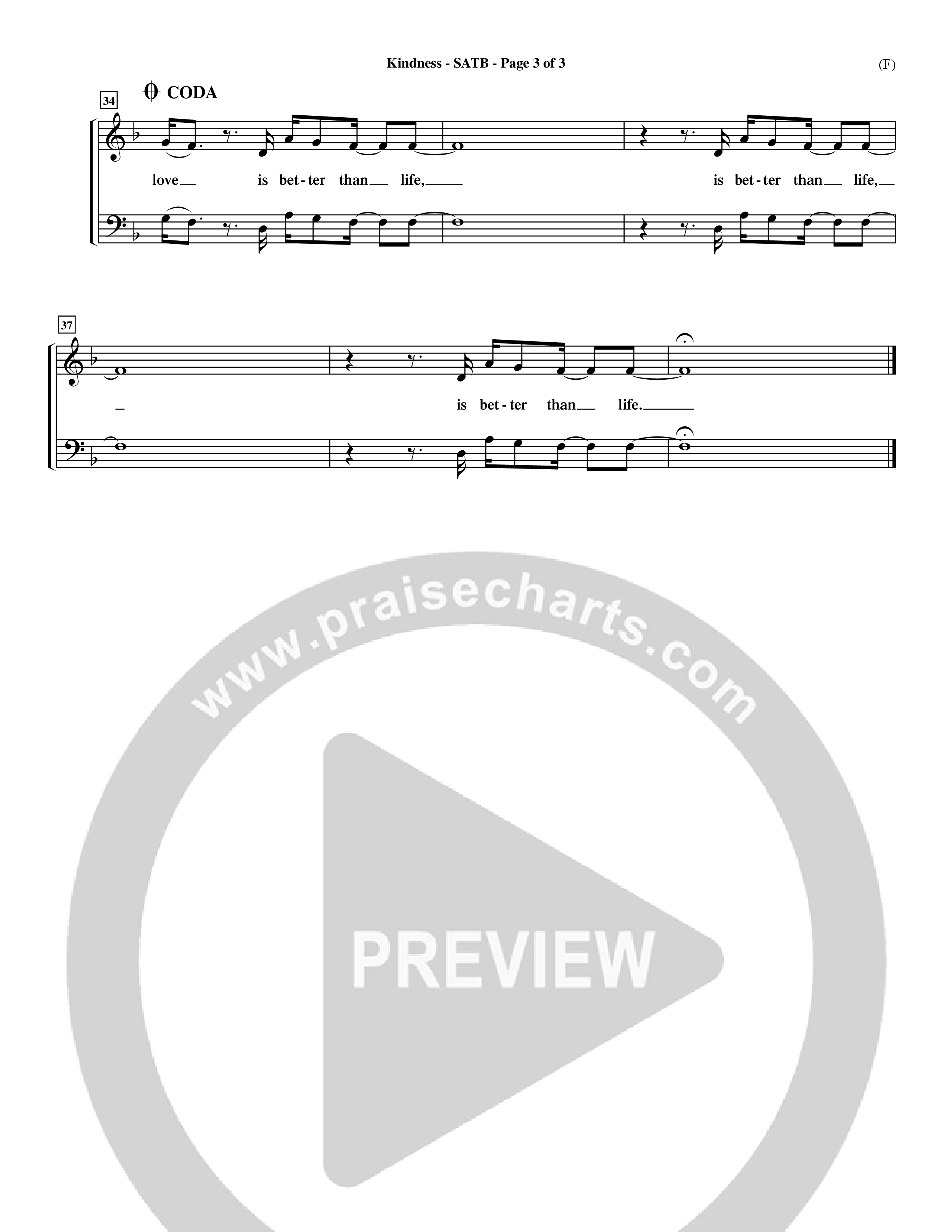 Kindness (Choral Anthem SATB) Keyboard/Vocal (SATB) (Word Music Choral / Arr. Dave Williamson)