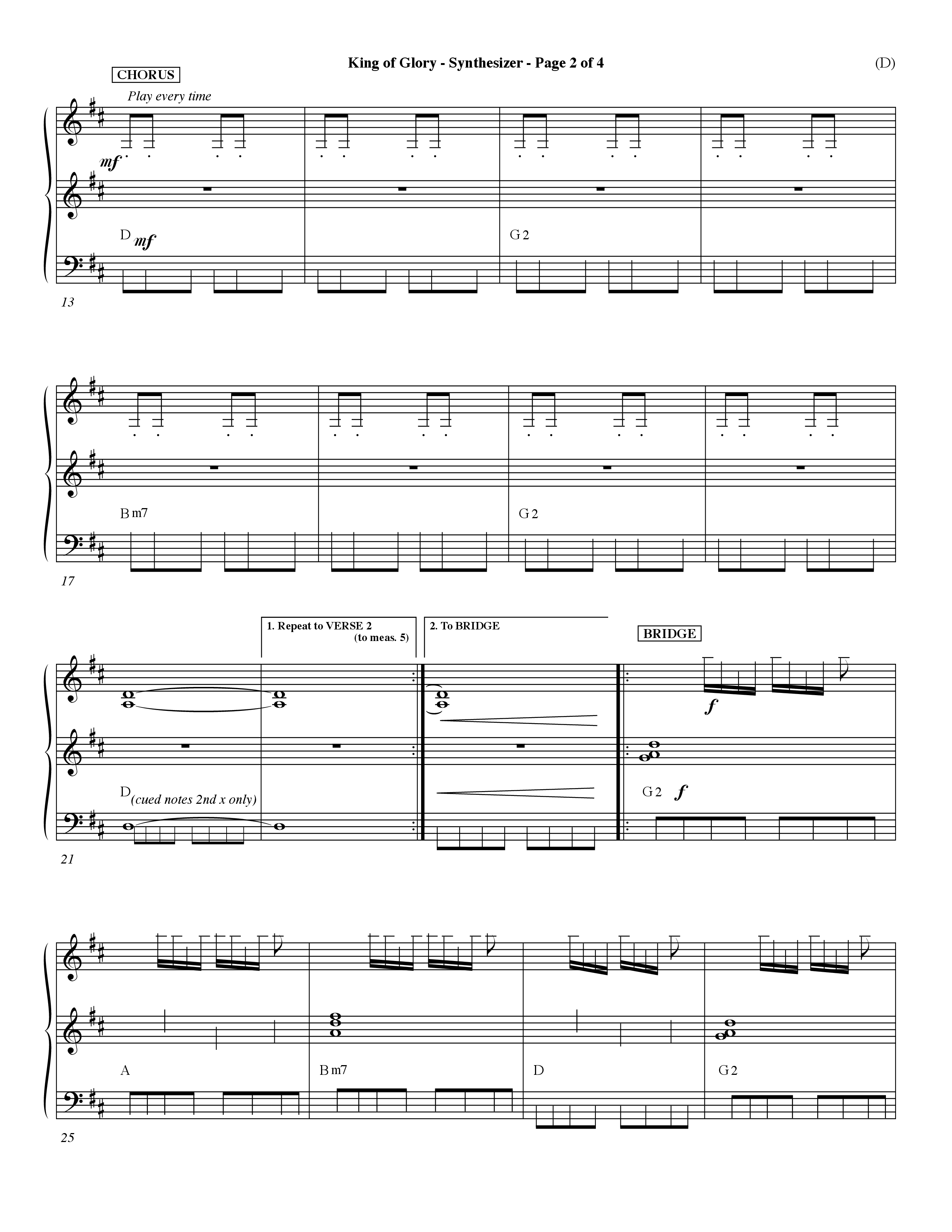 King Of Glory (Choral Anthem SATB) Synth (Word Music Choral / Orch. Dave Williamson)