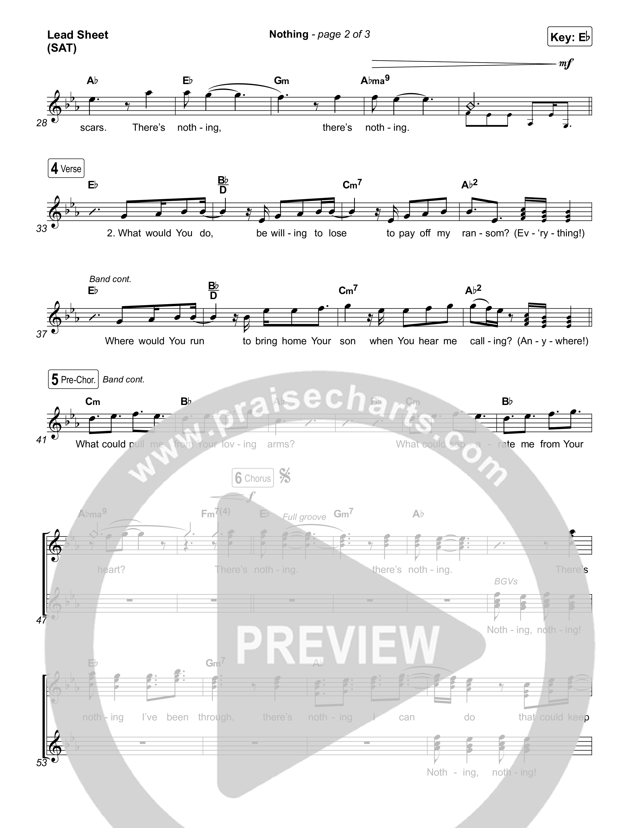 Nothing Lead Sheet (SAT) (Jeremy Rosado / Seph Schlueter)