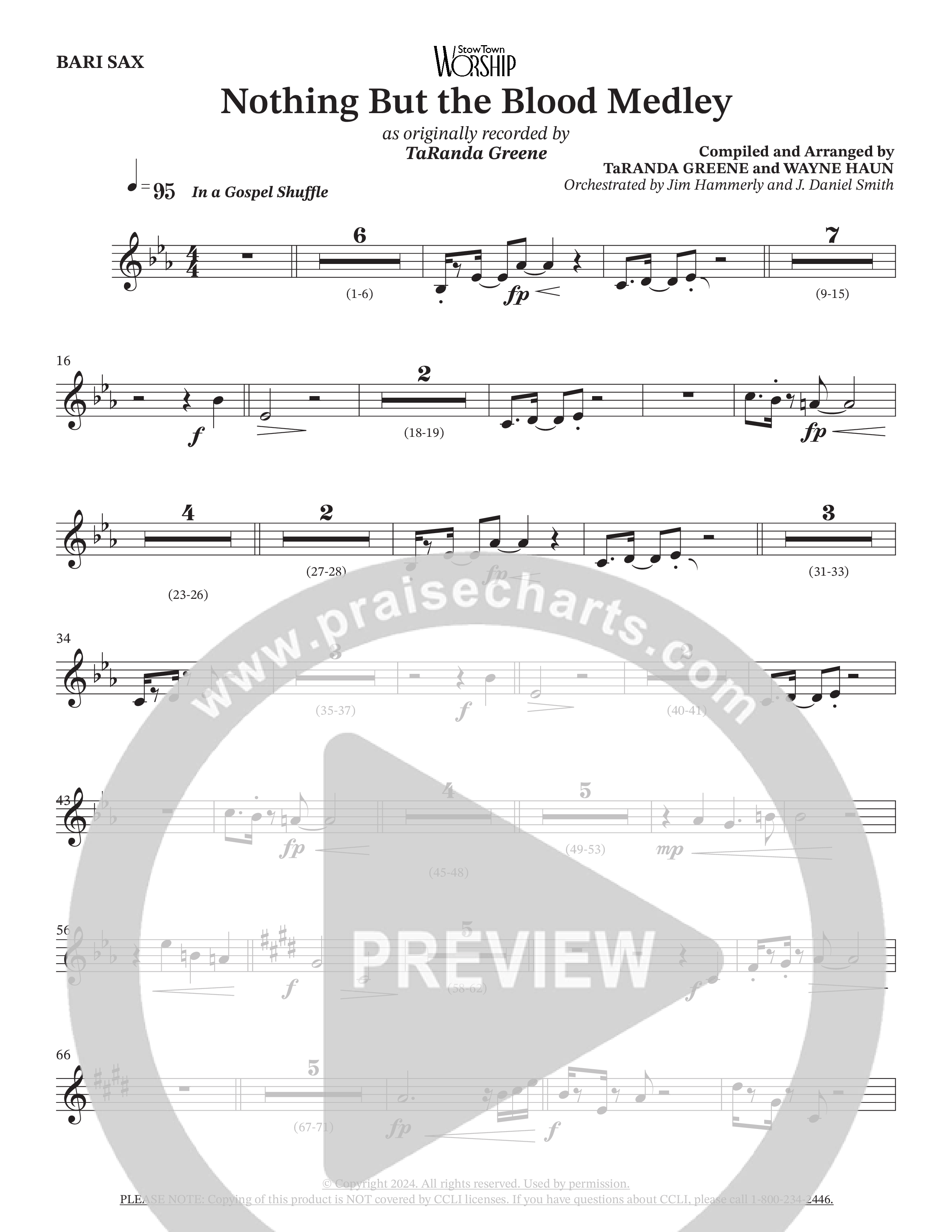 Nothing But The Blood Medley (Choral Anthem SATB) Bari Sax (TaRanda Greene / Orch. Jim Hammerly)