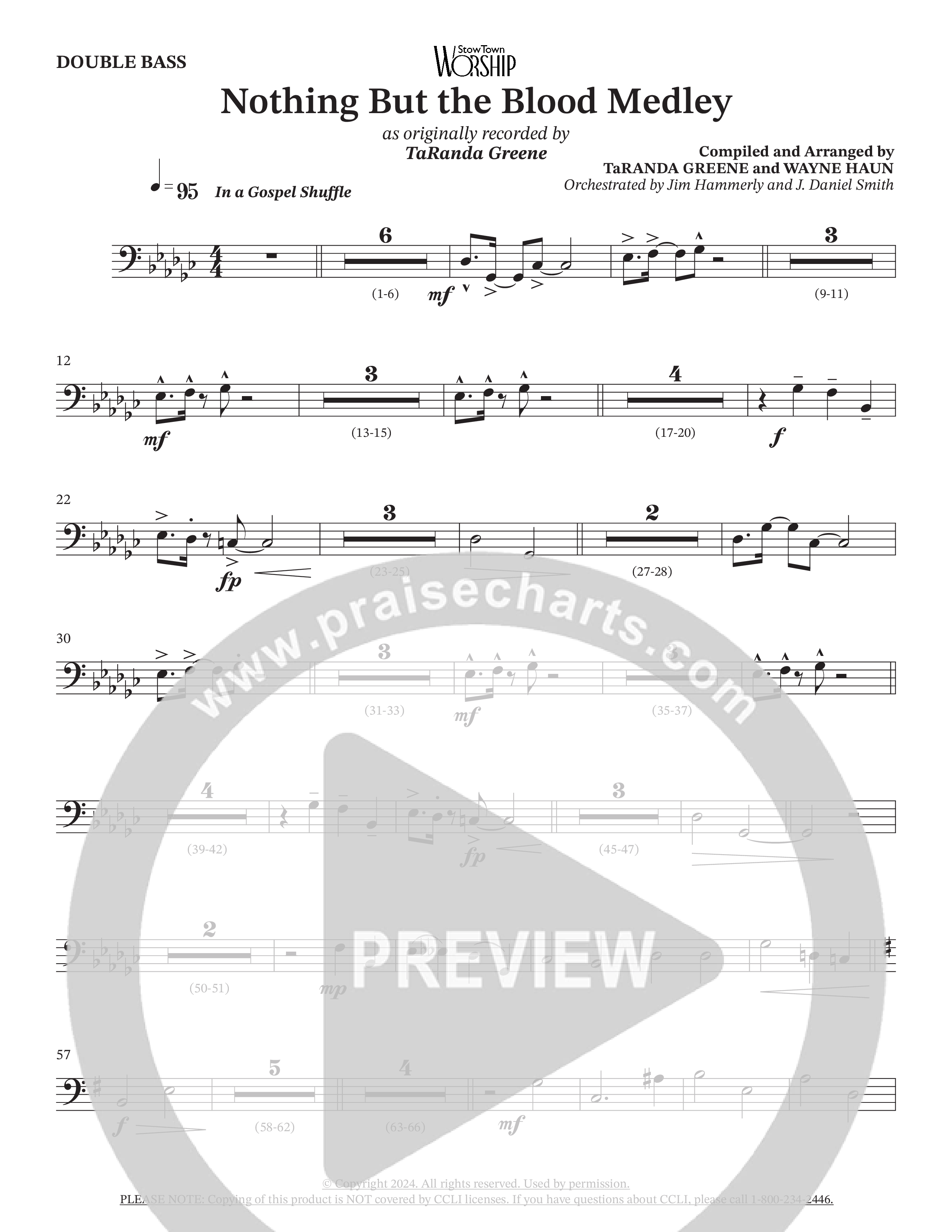 Nothing But The Blood Medley (Choral Anthem SATB) Double Bass (TaRanda Greene / Orch. Jim Hammerly)