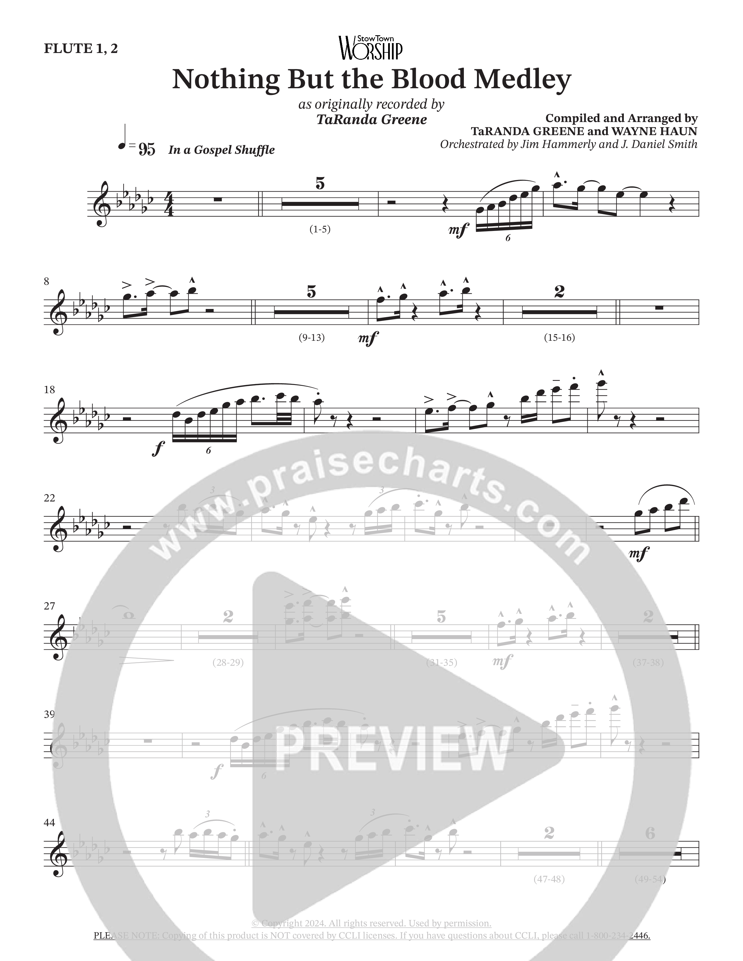 Nothing But The Blood Medley (Choral Anthem SATB) Flute 1/2 (TaRanda Greene / Orch. Jim Hammerly)