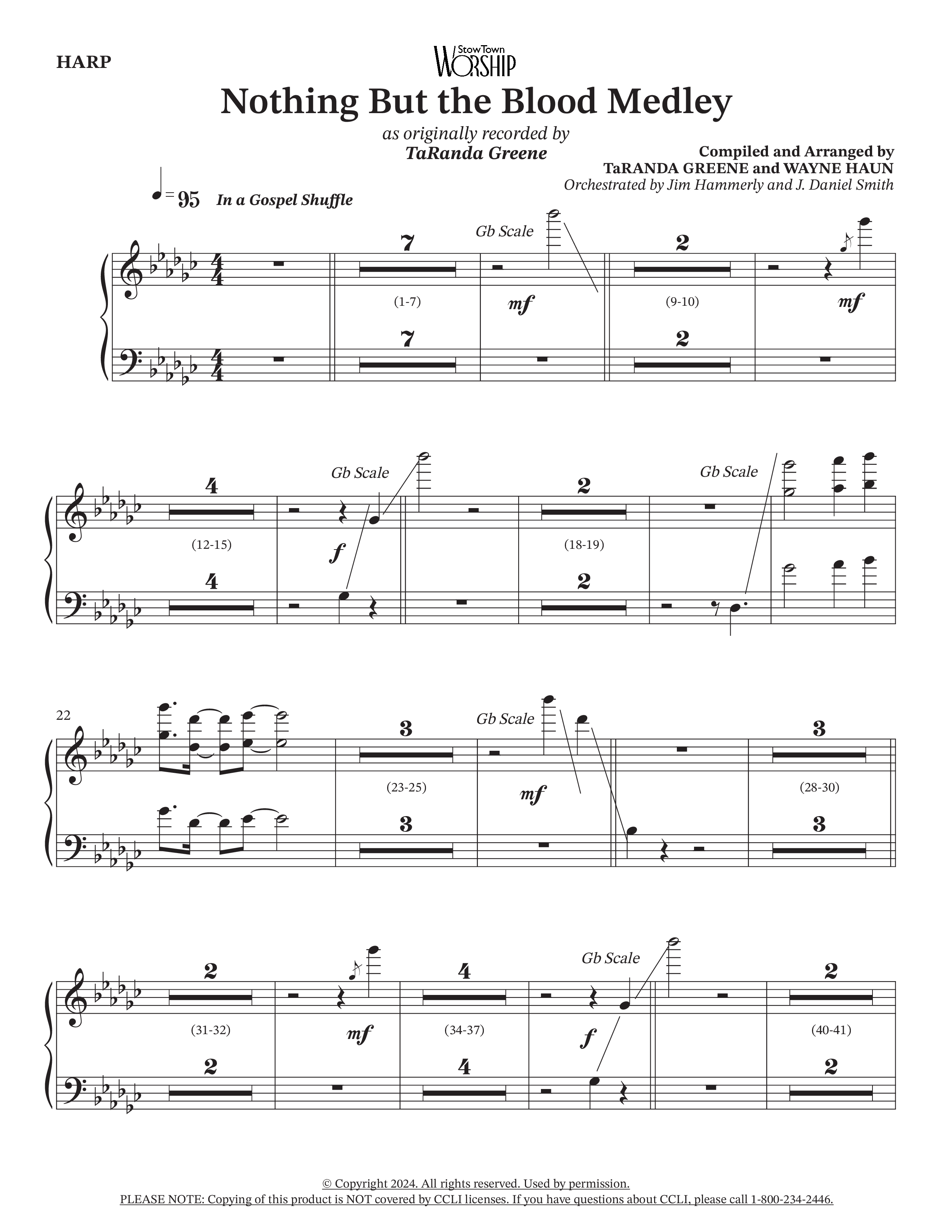 Nothing But The Blood Medley (Choral Anthem SATB) Harp (TaRanda Greene / Orch. Jim Hammerly)