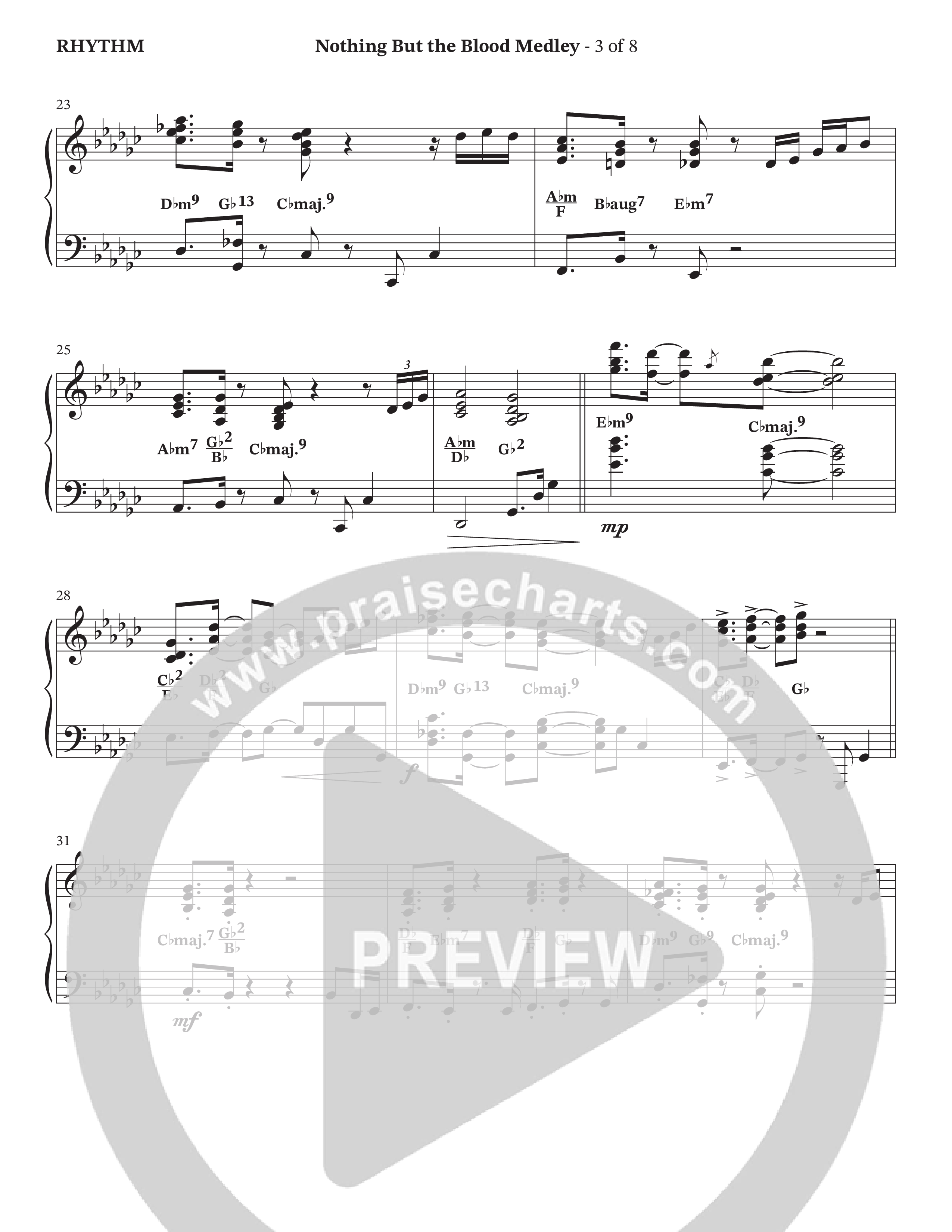 Nothing But The Blood Medley (Choral Anthem SATB) Rhythm Chart (TaRanda Greene / Orch. Jim Hammerly)