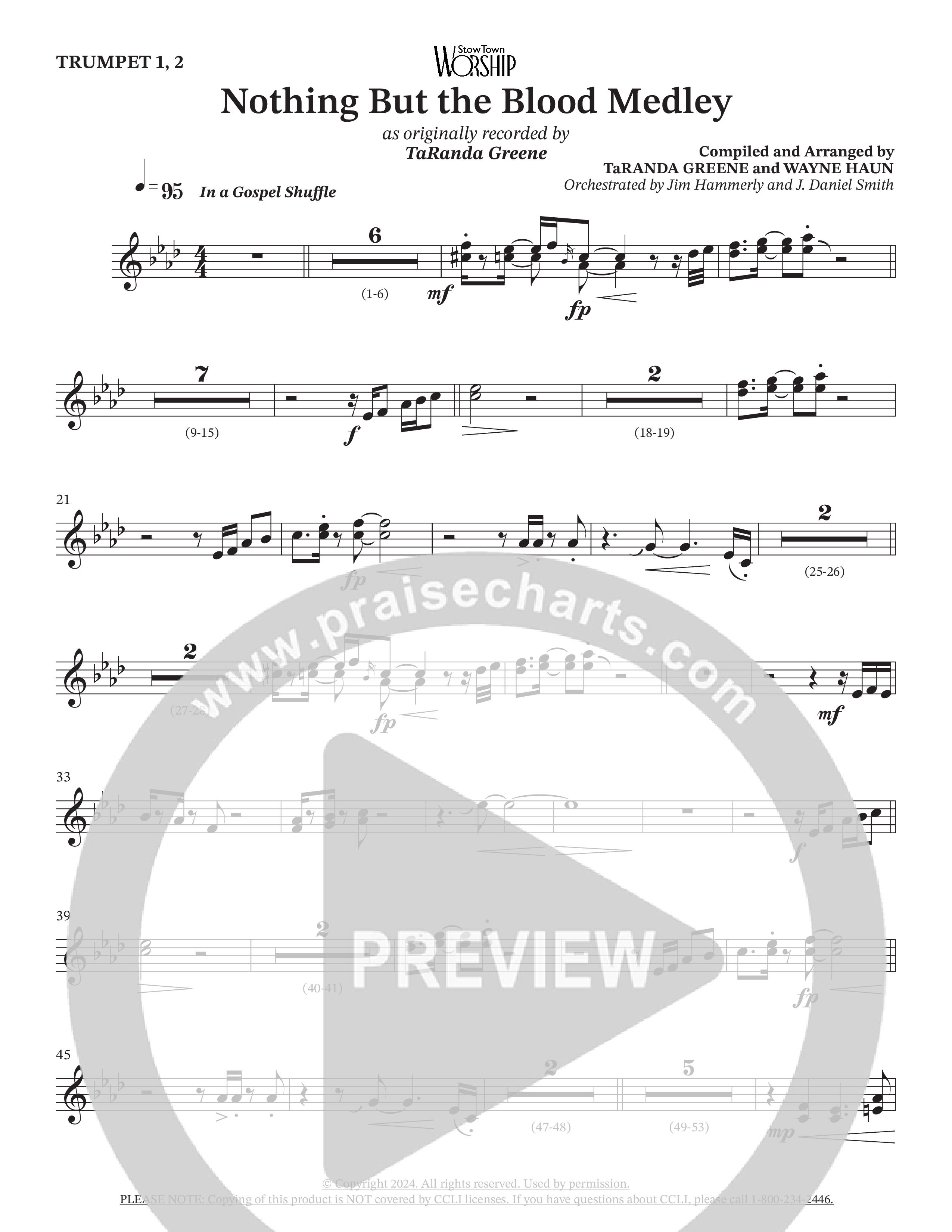Nothing But The Blood Medley (Choral Anthem SATB) Trumpet 1,2 (TaRanda Greene / Orch. Jim Hammerly)