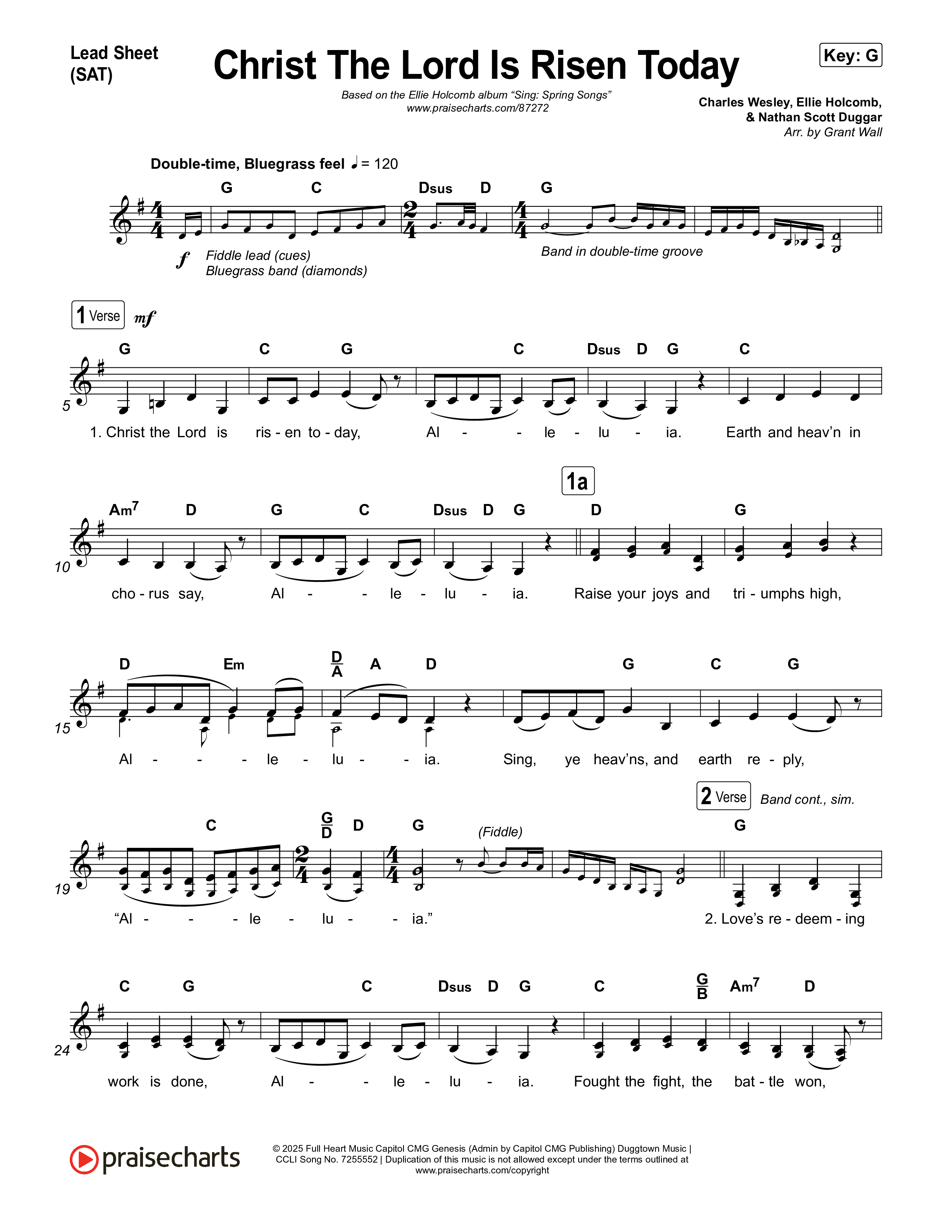Christ The Lord Is Risen Today Lead Sheet (SAT) (Ellie Holcomb)