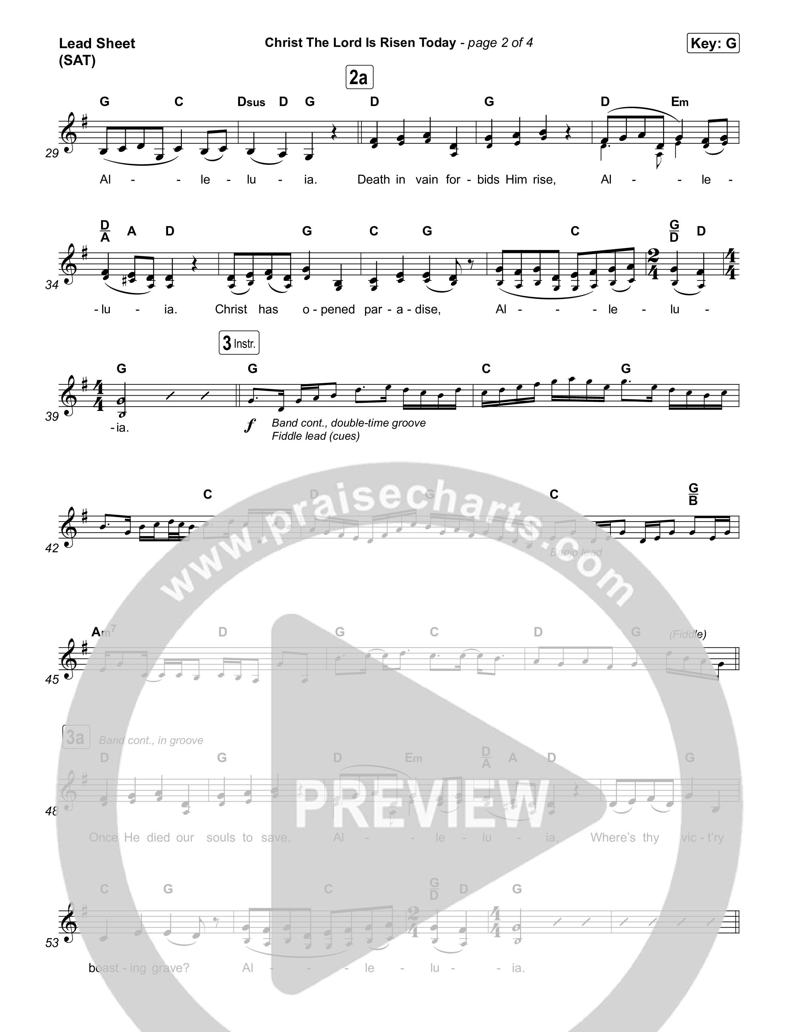 Christ The Lord Is Risen Today Lead Sheet (SAT) (Ellie Holcomb)