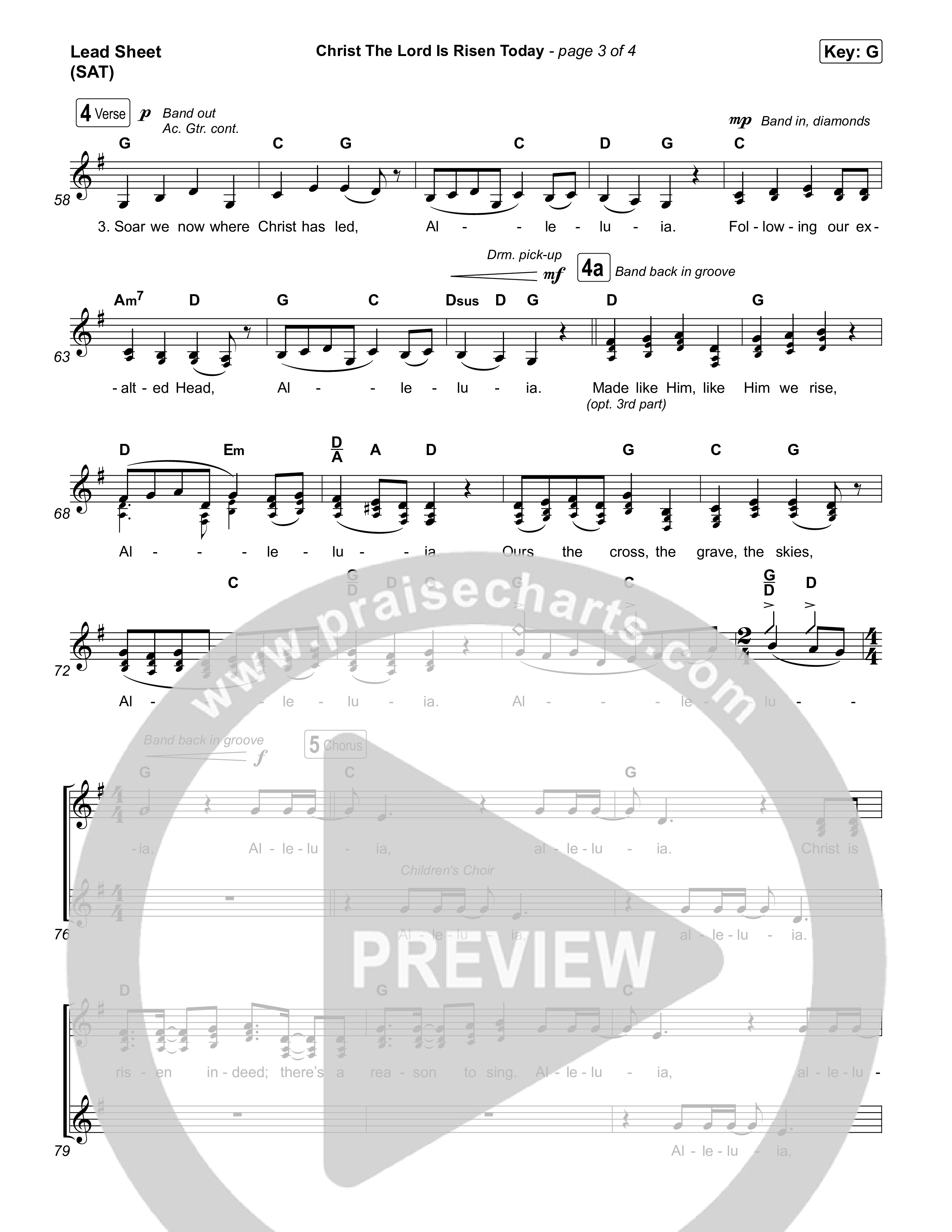 Christ The Lord Is Risen Today Lead Sheet (SAT) (Ellie Holcomb)