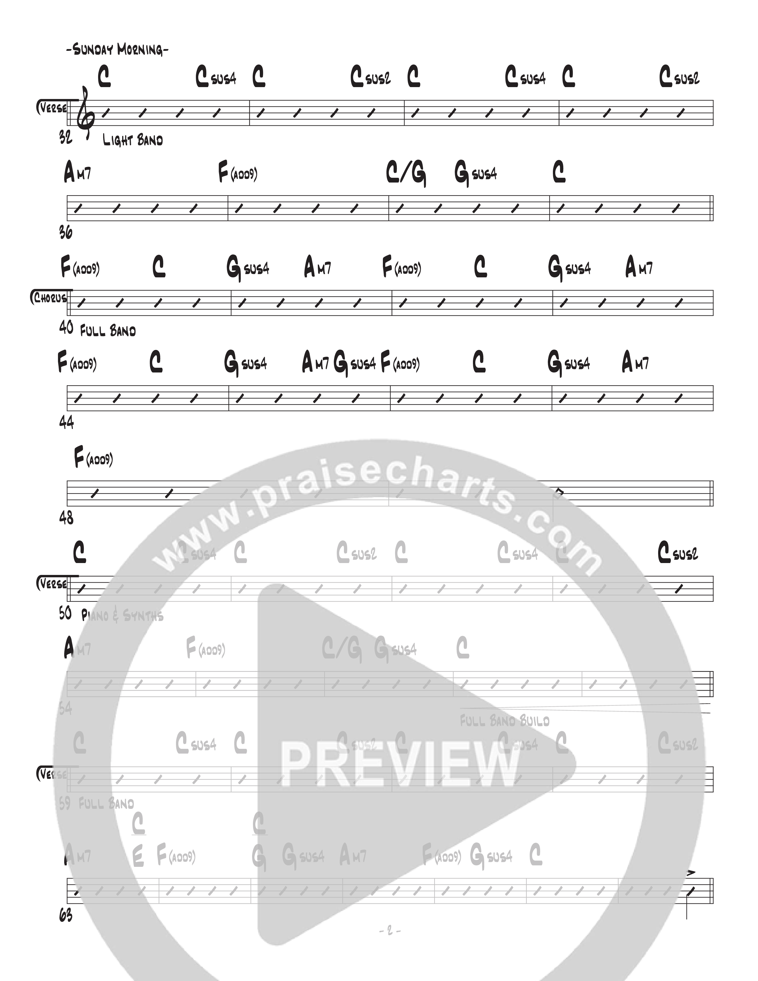 Sunday Morning (Live) Rhythm Chart (Central Live)
