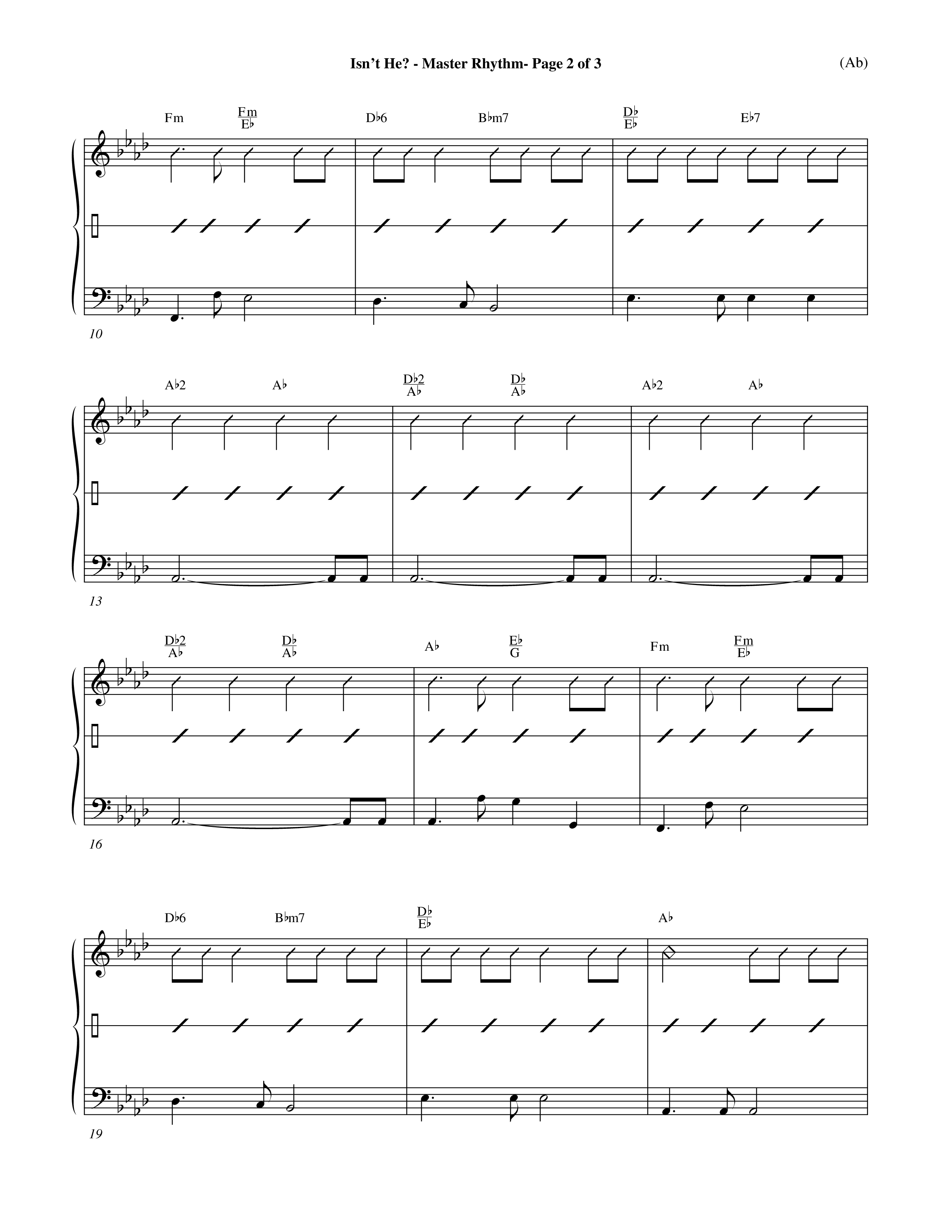 Isn't He (Choral Anthem SATB) Rhythm Chart (Word Music Choral / Orch. John Gage / Orch. Andrew High)