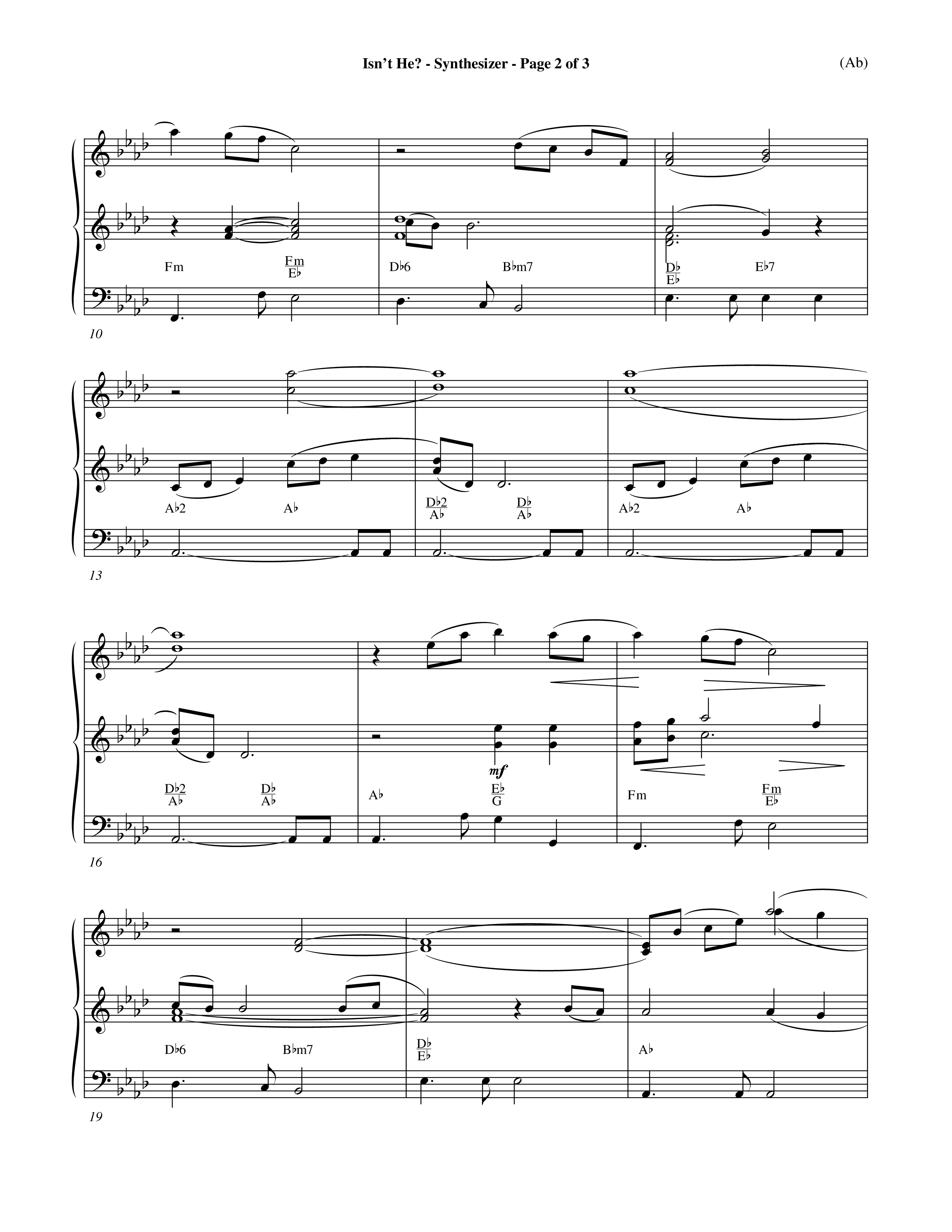 Isn't He (Choral Anthem SATB) Synth (Word Music Choral / Orch. John Gage / Orch. Andrew High)