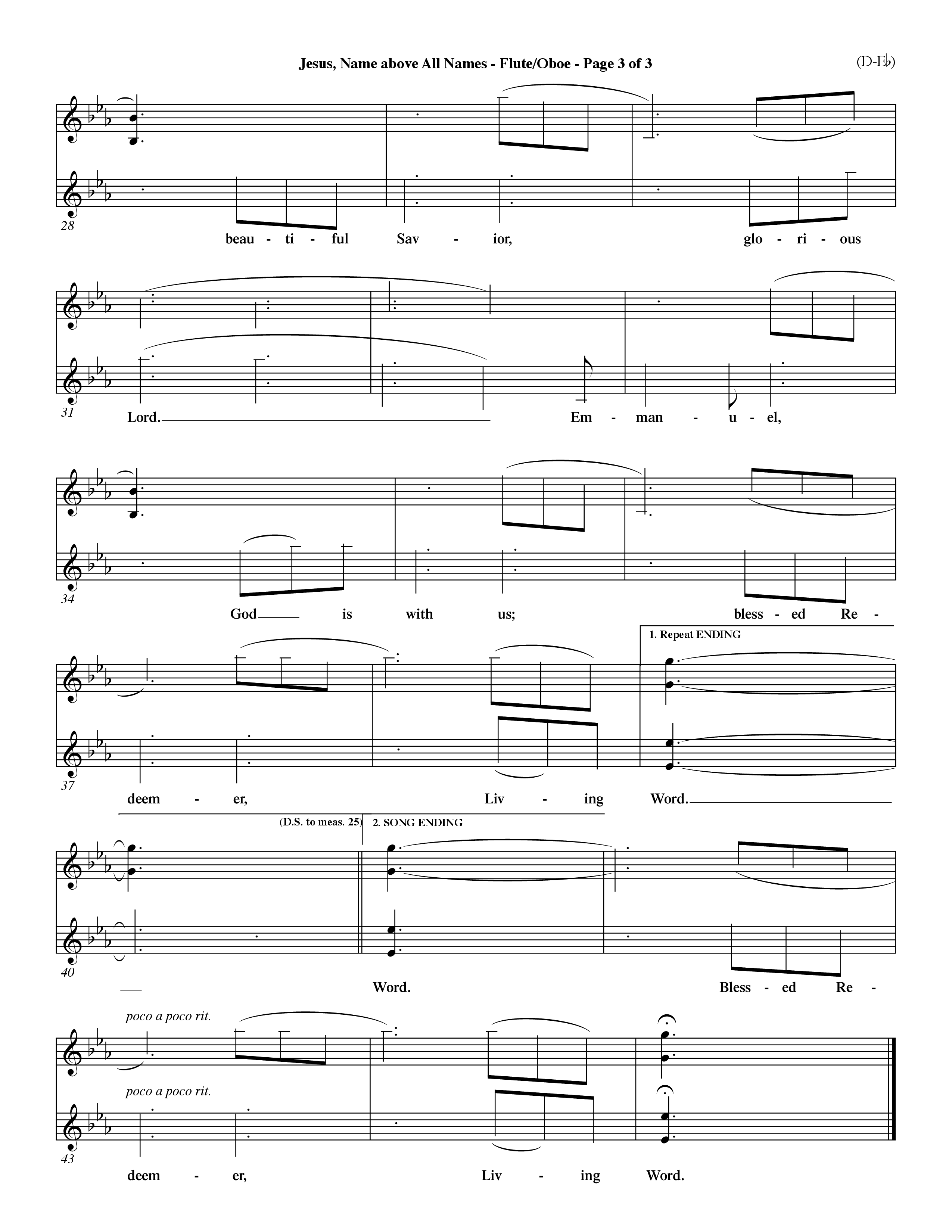 Jesus Name Above All Names (Choral Anthem SATB) Flute/Oboe (Word Music Choral / Orch. John Gage / Orch. Andrew High)