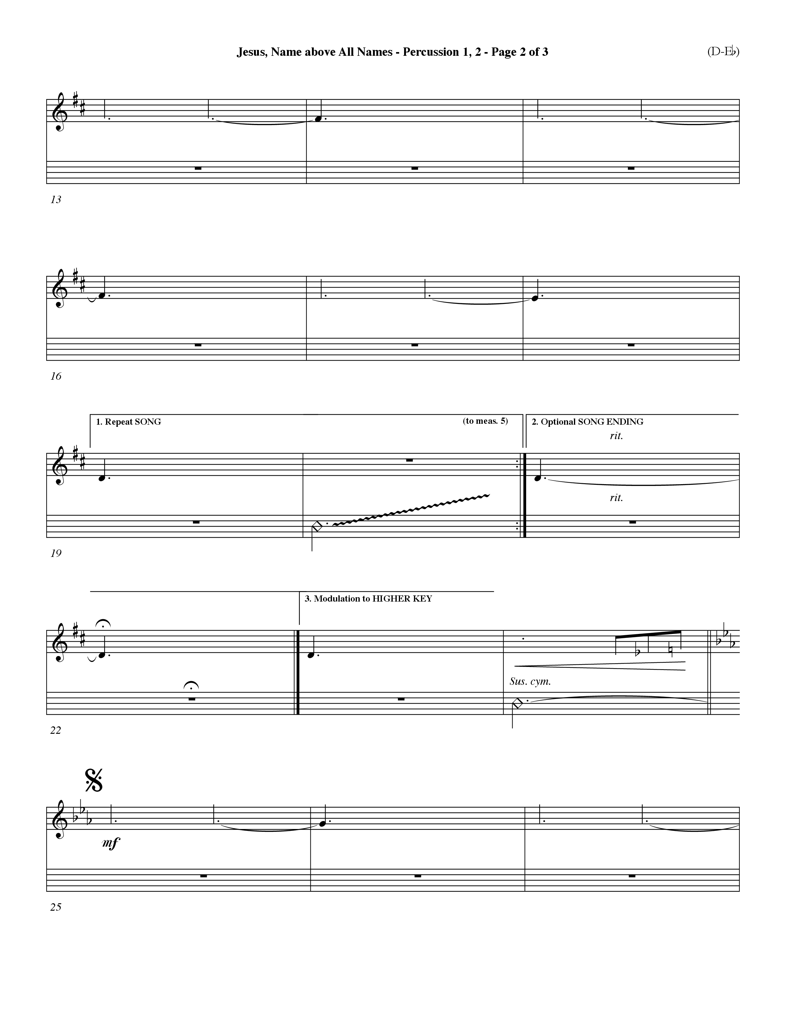 Jesus Name Above All Names (Choral Anthem SATB) Percussion 1/2 (Word Music Choral / Orch. John Gage / Orch. Andrew High)