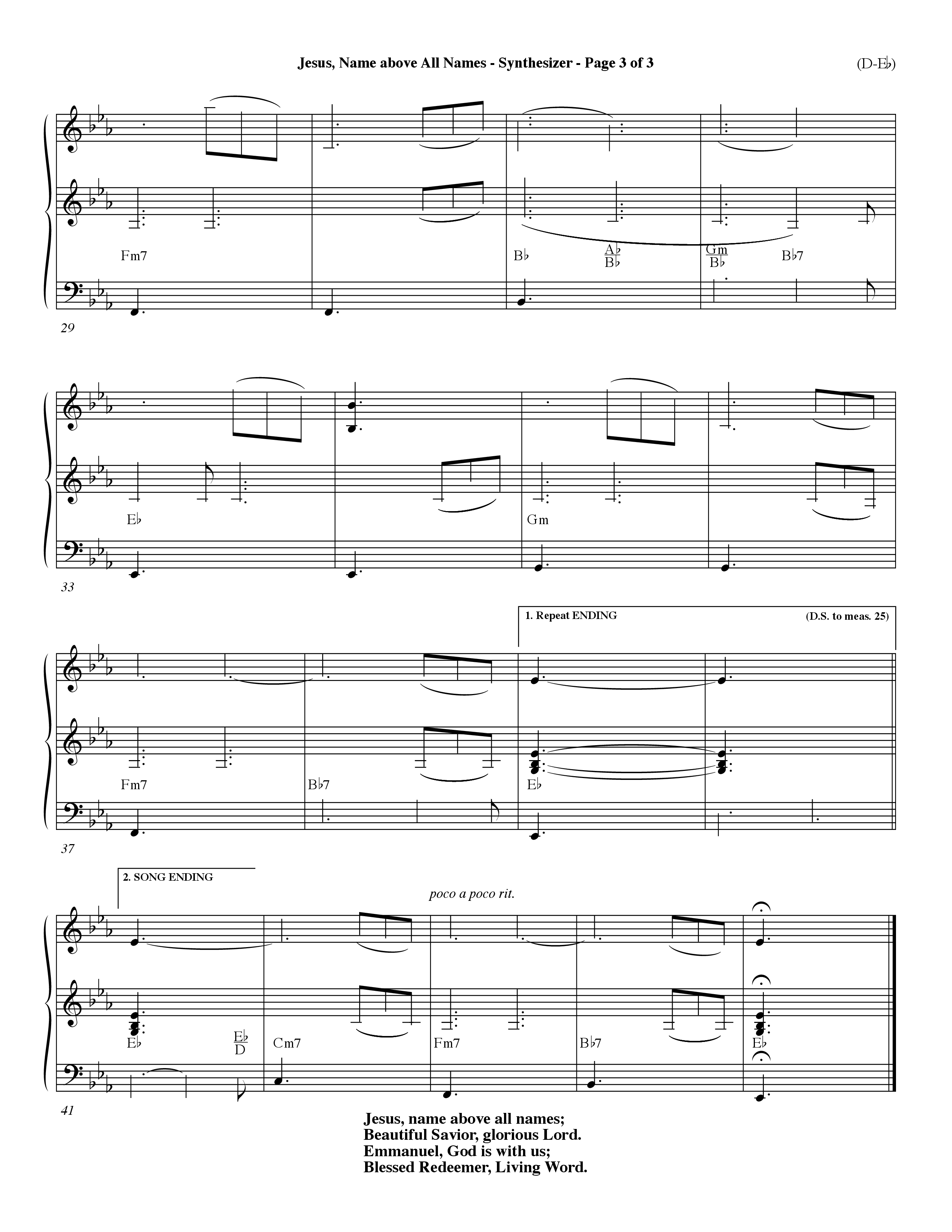 Jesus Name Above All Names (Choral Anthem SATB) Synth (Word Music Choral / Orch. John Gage / Orch. Andrew High)