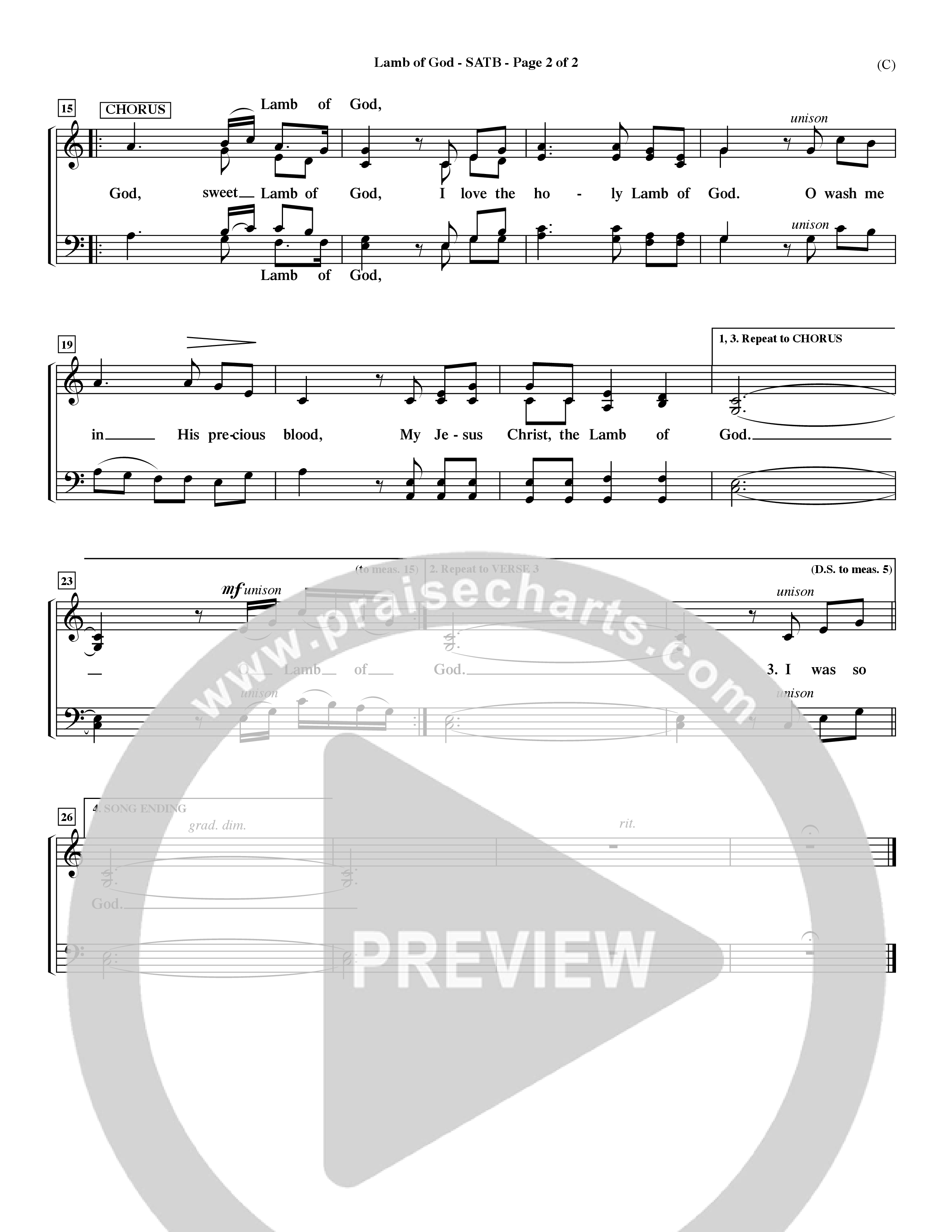 Lamb Of God (Choral Anthem SATB) Keyboard/Vocal (SATB) (Word Music Choral / Orch. Keith Christopher / Orch. Paul Nelson)