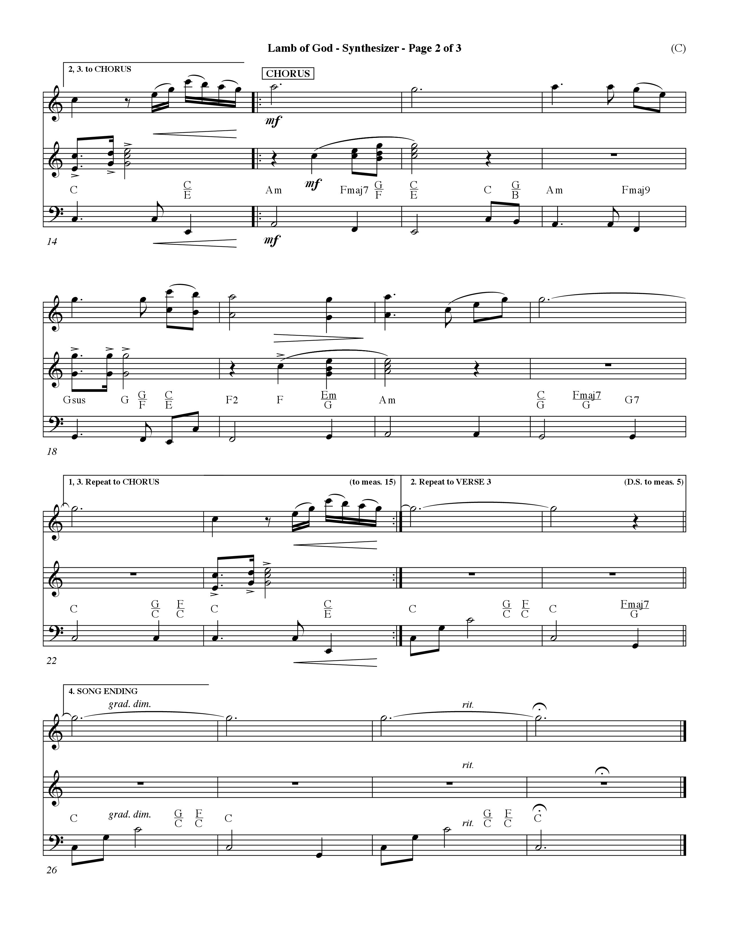 Lamb Of God (Choral Anthem SATB) Synth (Word Music Choral / Orch. Keith Christopher / Orch. Paul Nelson)